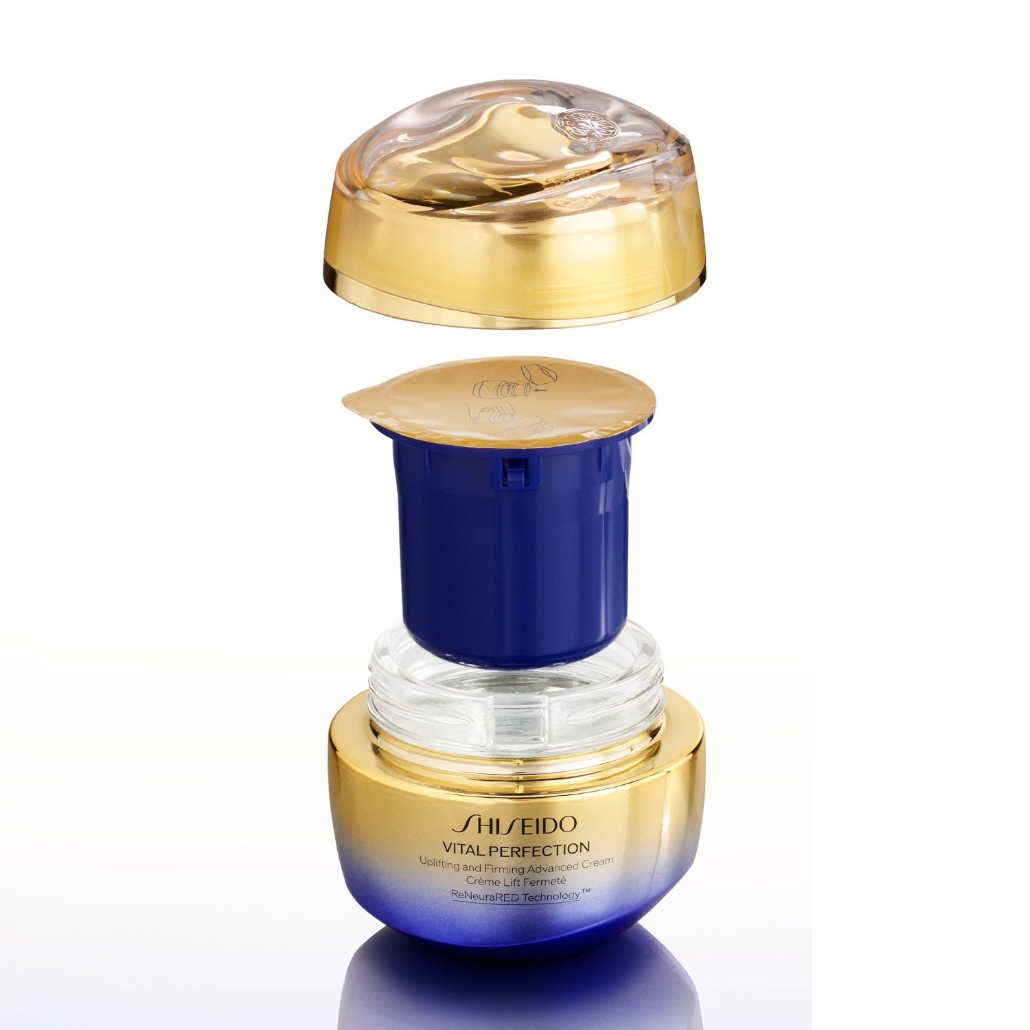 Крем для лица vital perfection uplifting and firming advanced cream Shiseido, объем 50 мл - refill — фото 3