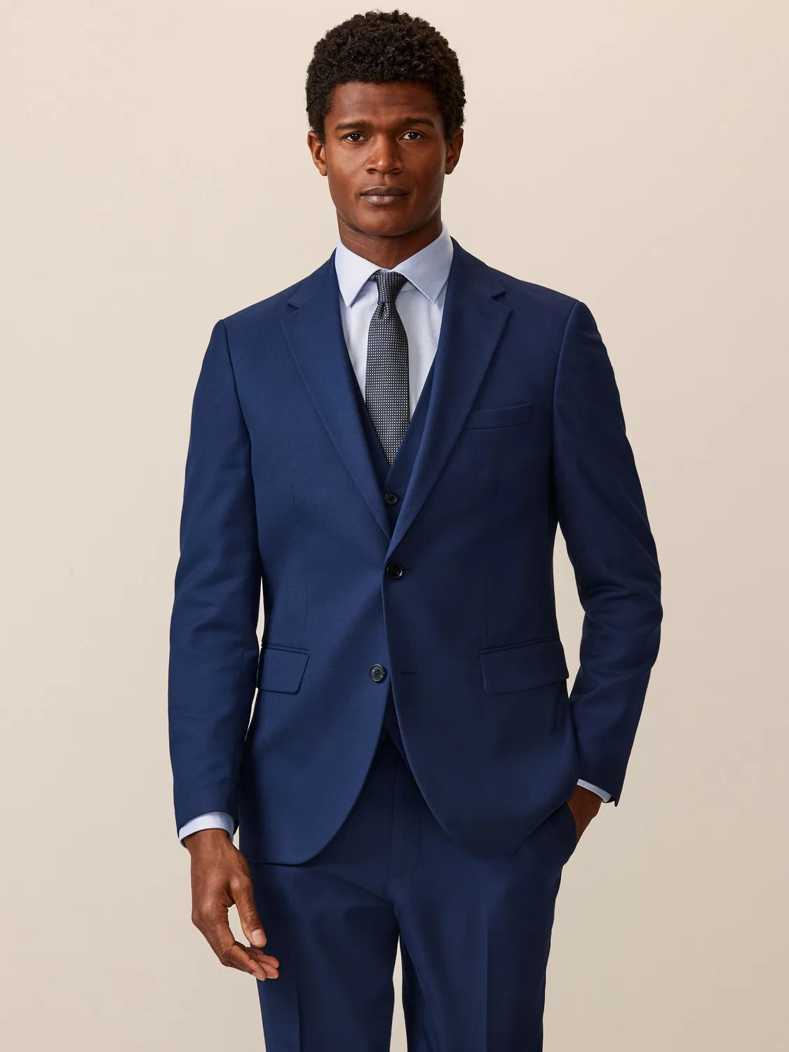 Пиджак костюмный Slim Fit Textured Next, ярко-синий