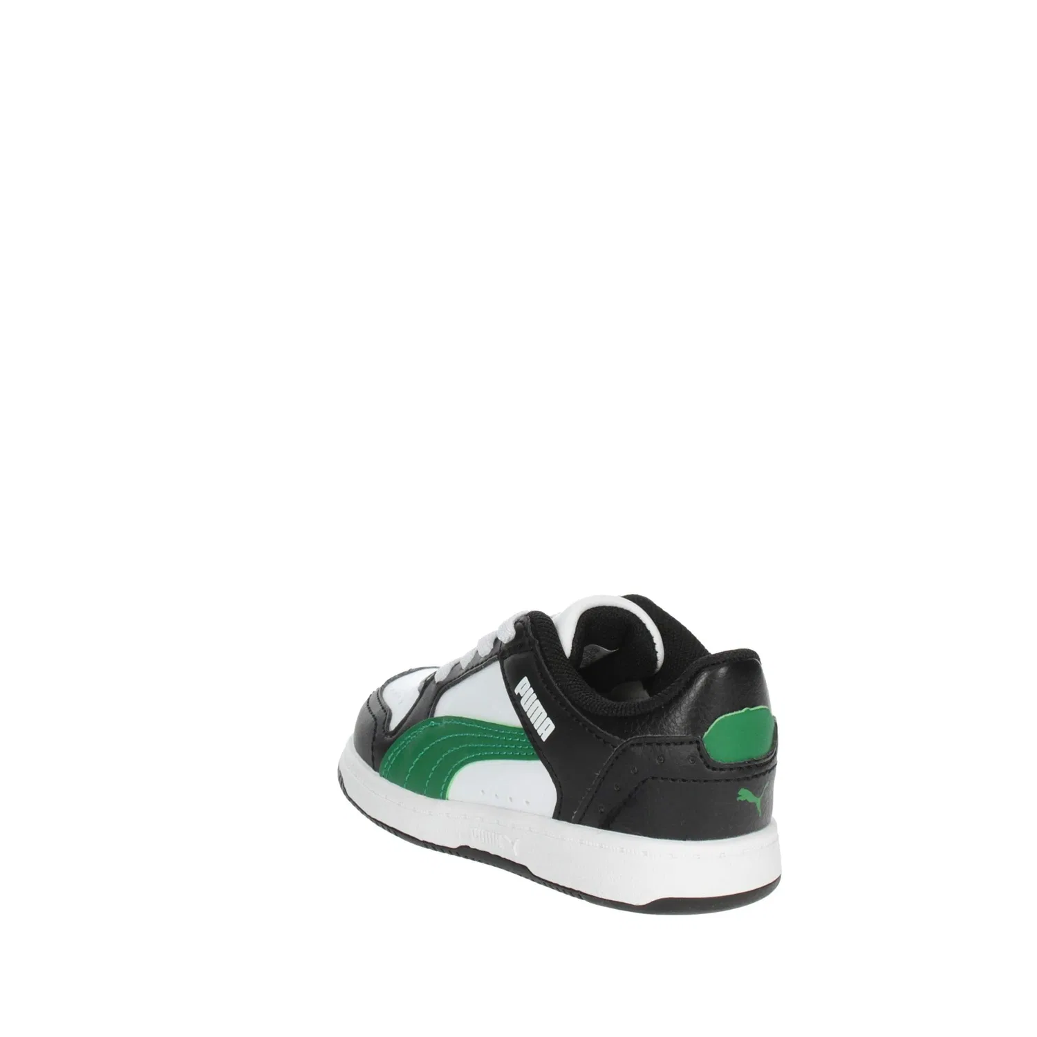 Детские кроссовки для мальчиков с эластичной шнуровкой Rebound Joy Lo AC PUMA, White Black Green — фото 2