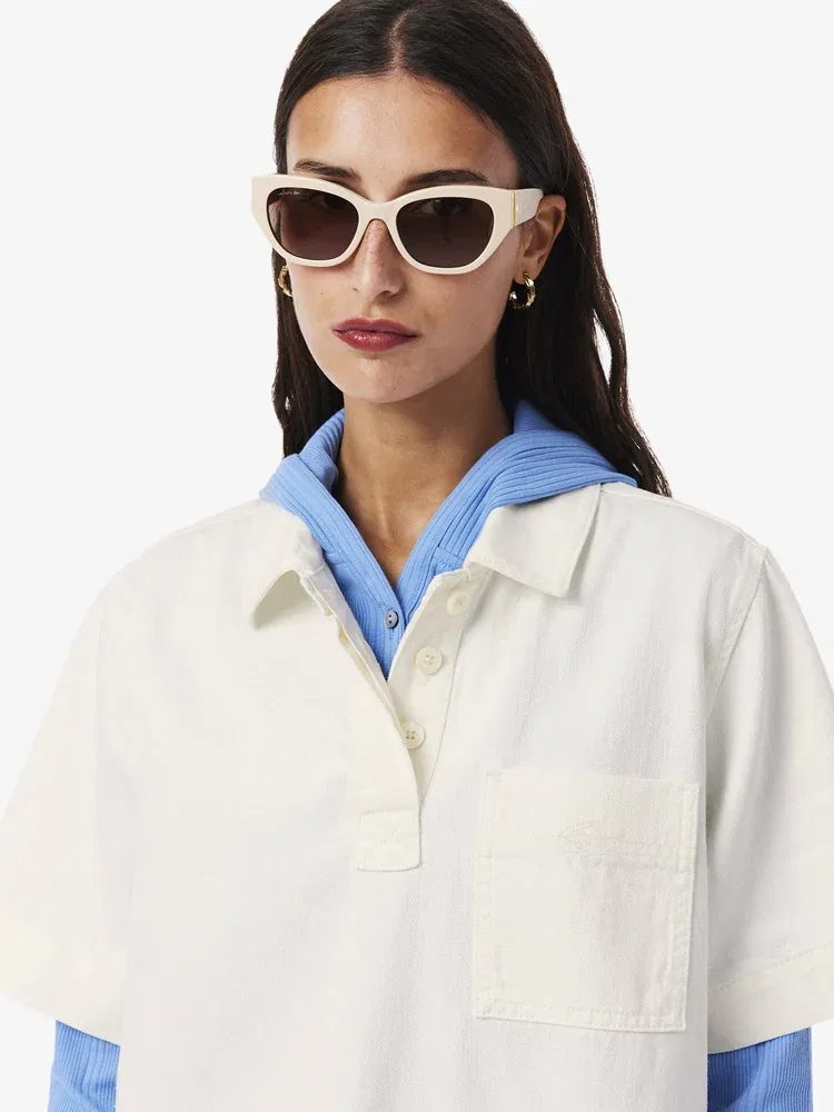 Платье джинсовое LACOSTE White, поло, 100% хлопок — фото 2