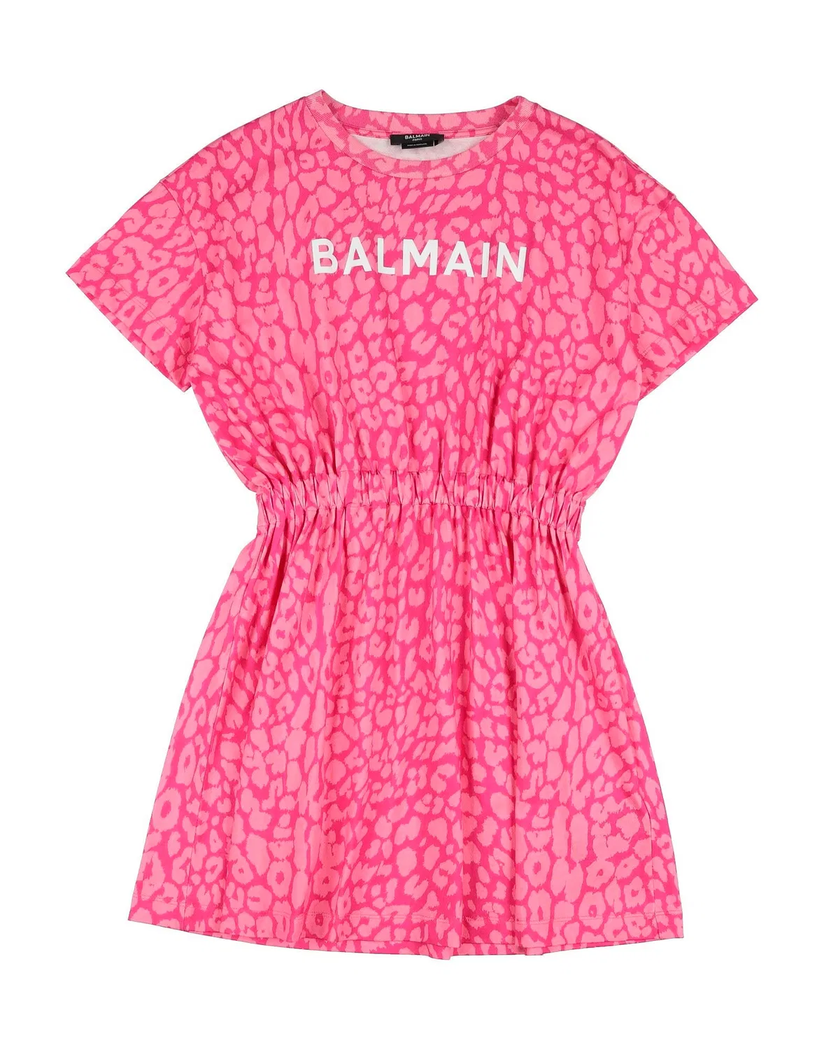 Детское платье для девочек с принтом Balmain, фуксия
