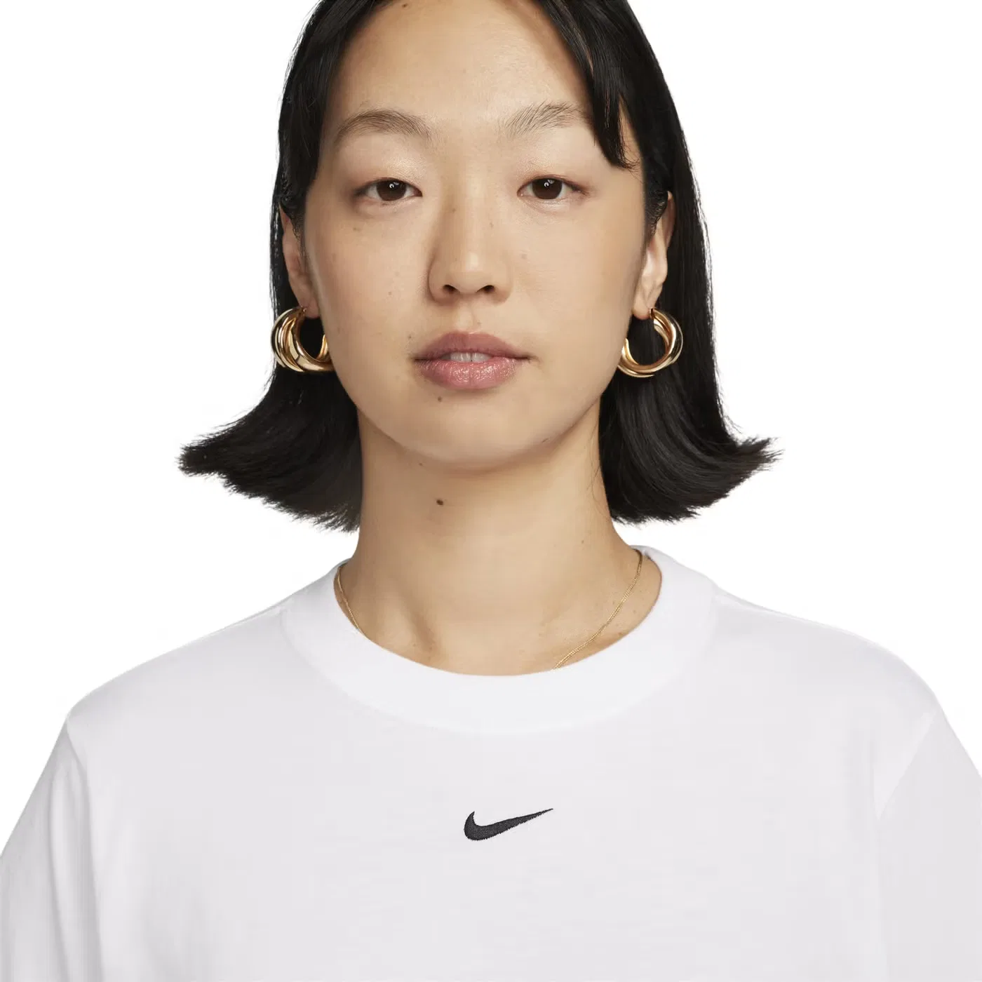 Футболка с принтом Swoosh Nike, белая — фото 2