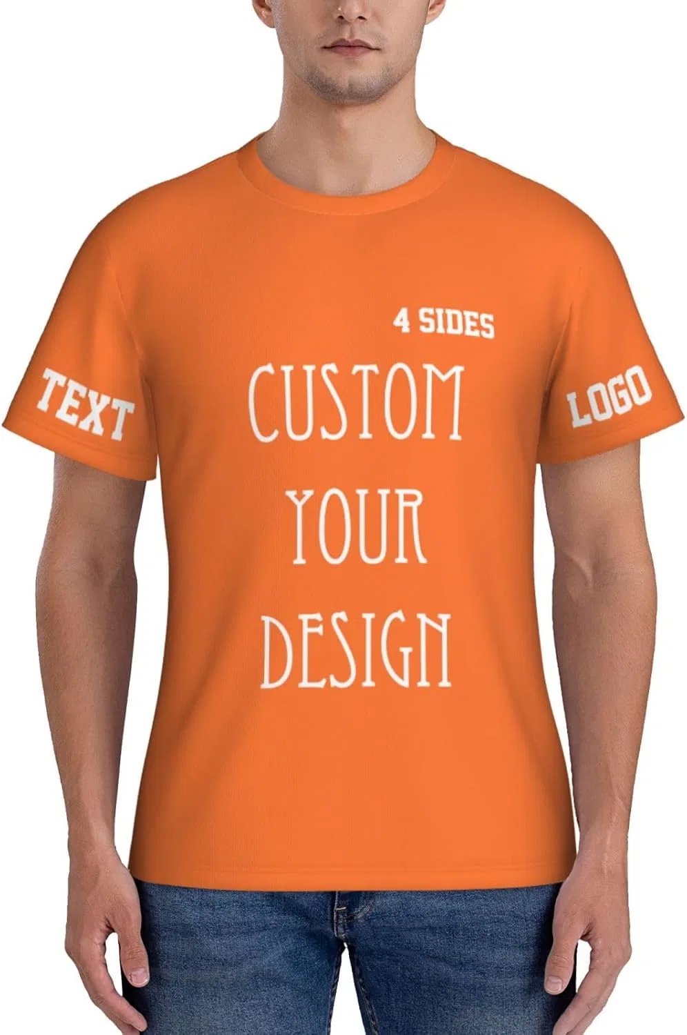 Футболка с принтом, 100% полиэстер, Generic, Fluorescent Orange