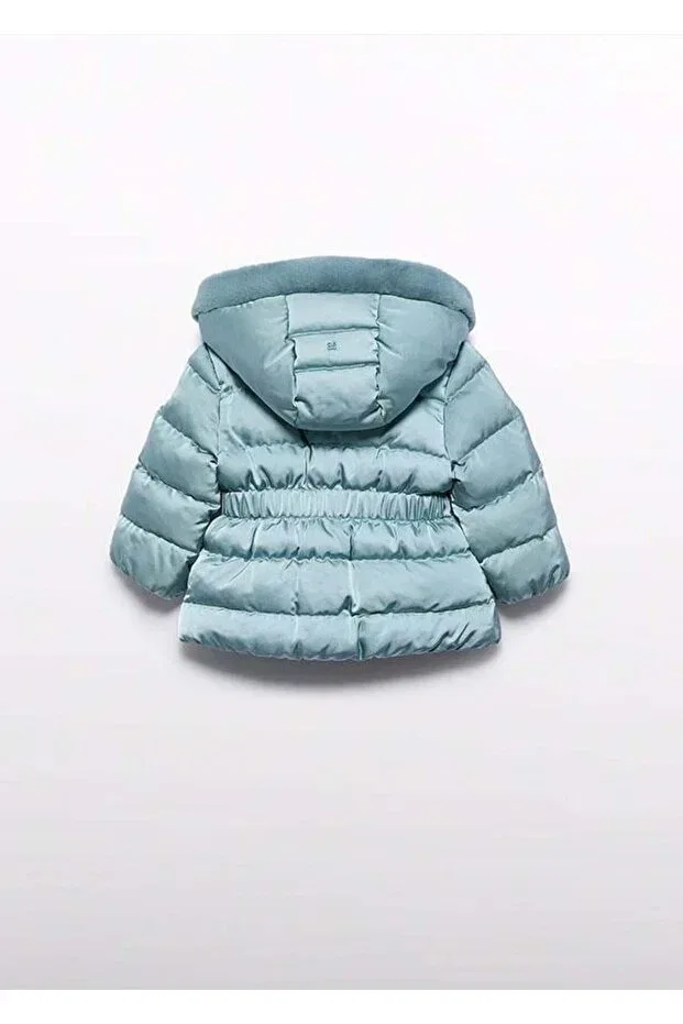 Детское пальто для девочек с капюшоном Abel lula baby girl coat Mayoral, Blue — фото 2