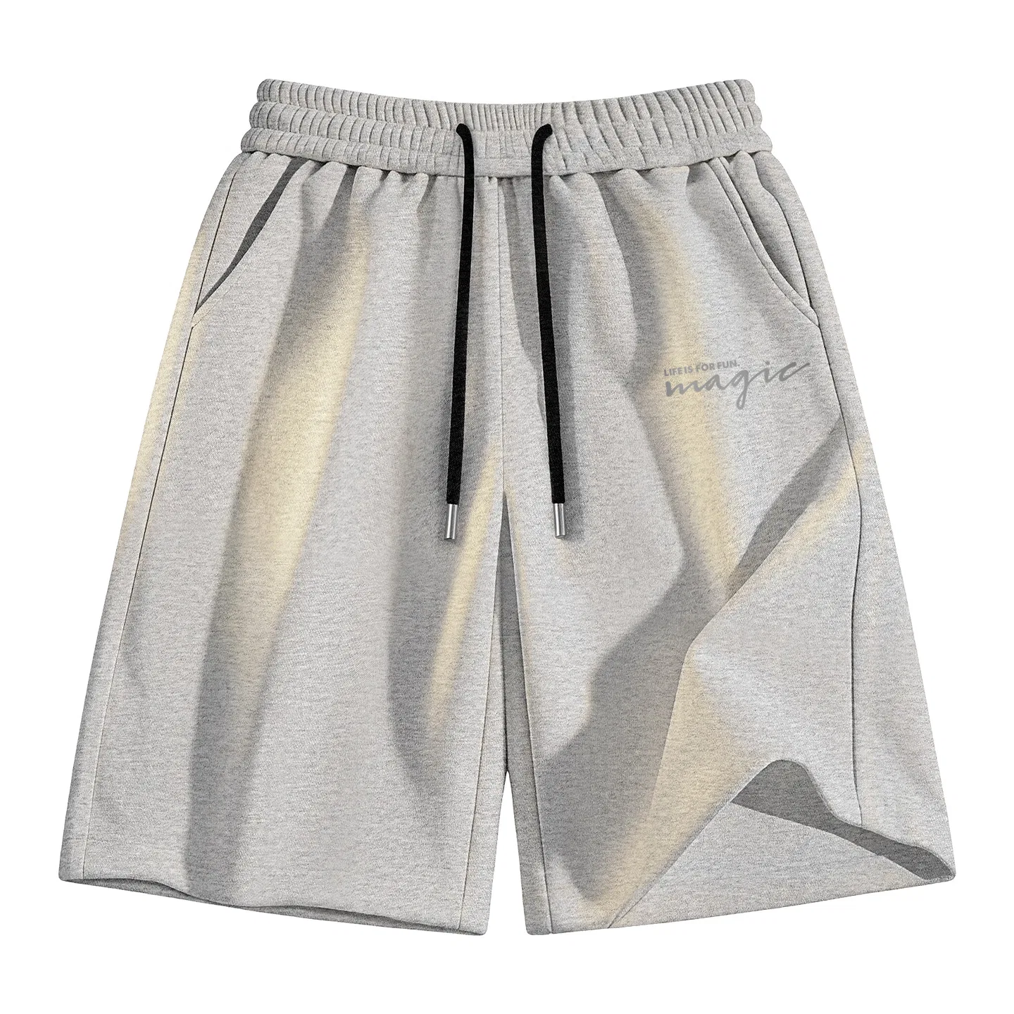 Детские шорты повседневные MINISO, Mk Magic Gray Text Pants Logo, Black — фото 3