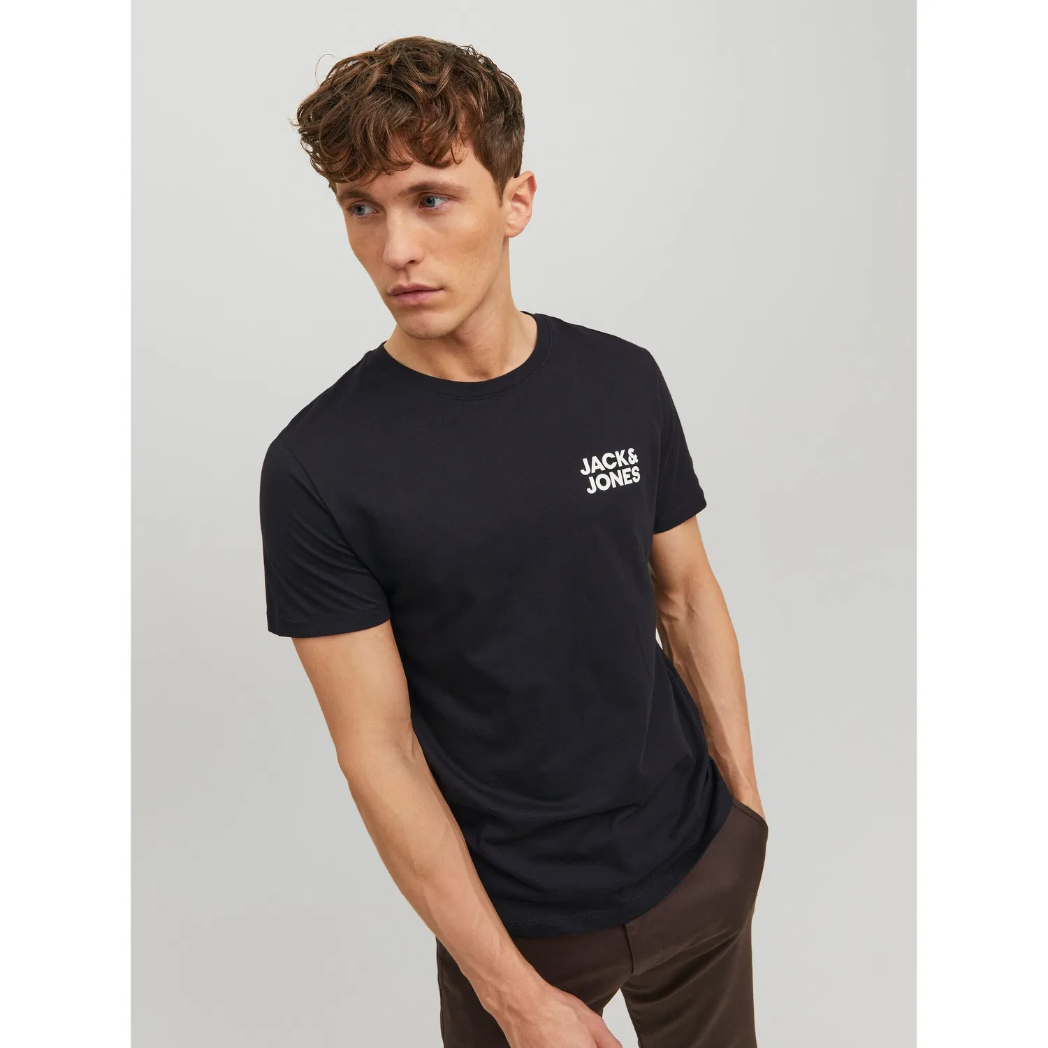 Детская облегающая футболка с логотипом Jack & Jones, Black — фото 3