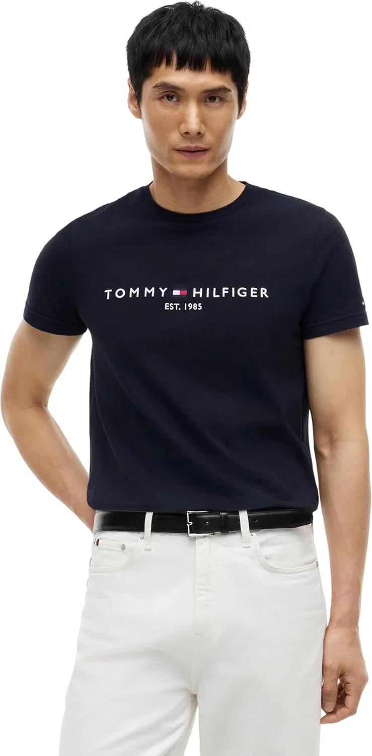 Мужская хлопковая футболка Core Tommy Logo Tee Tommy Hilfiger, Black
