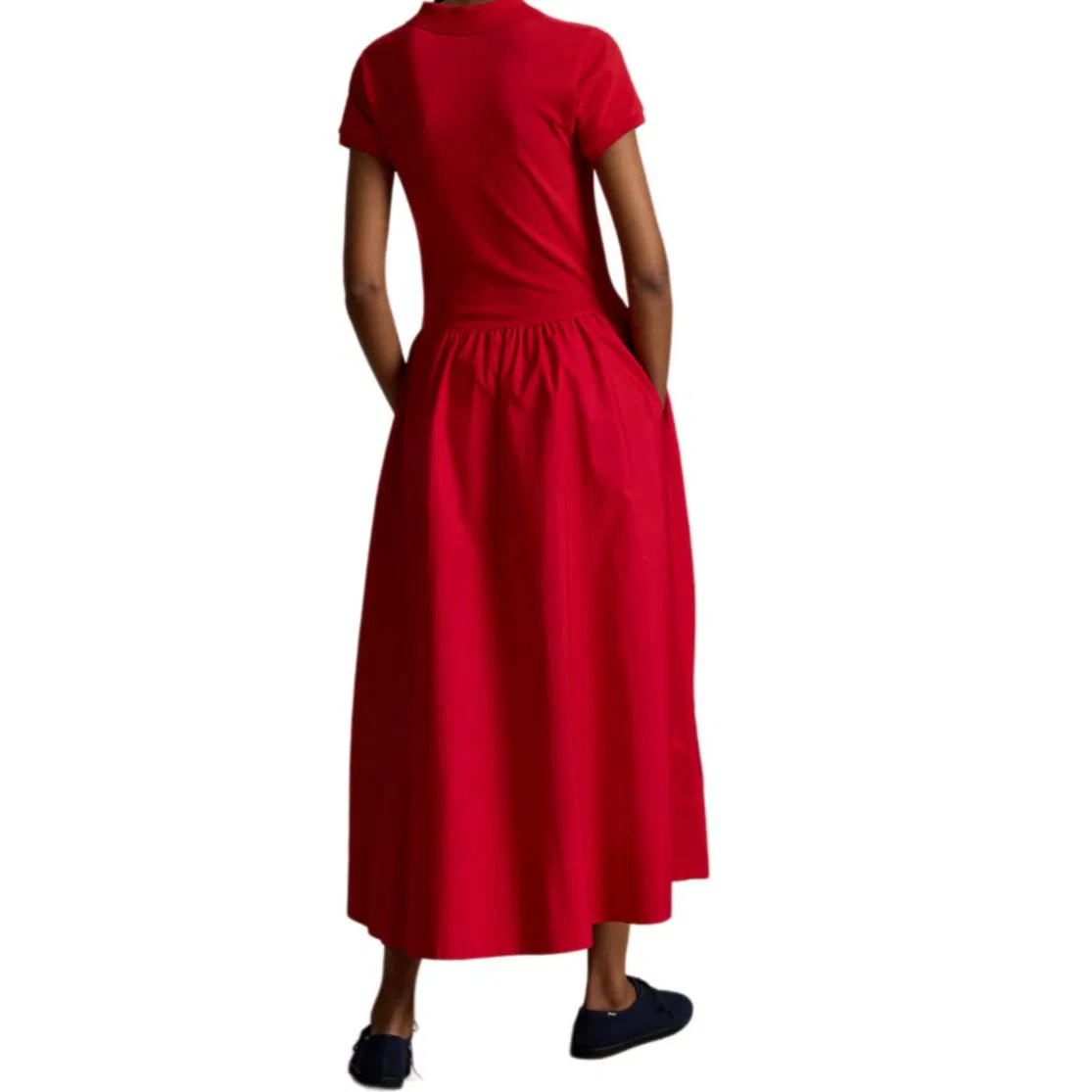 Женское платье-трапеция с коротким рукавом поло Berry Red Polo Ralph Lauren, Berry Red — фото 4