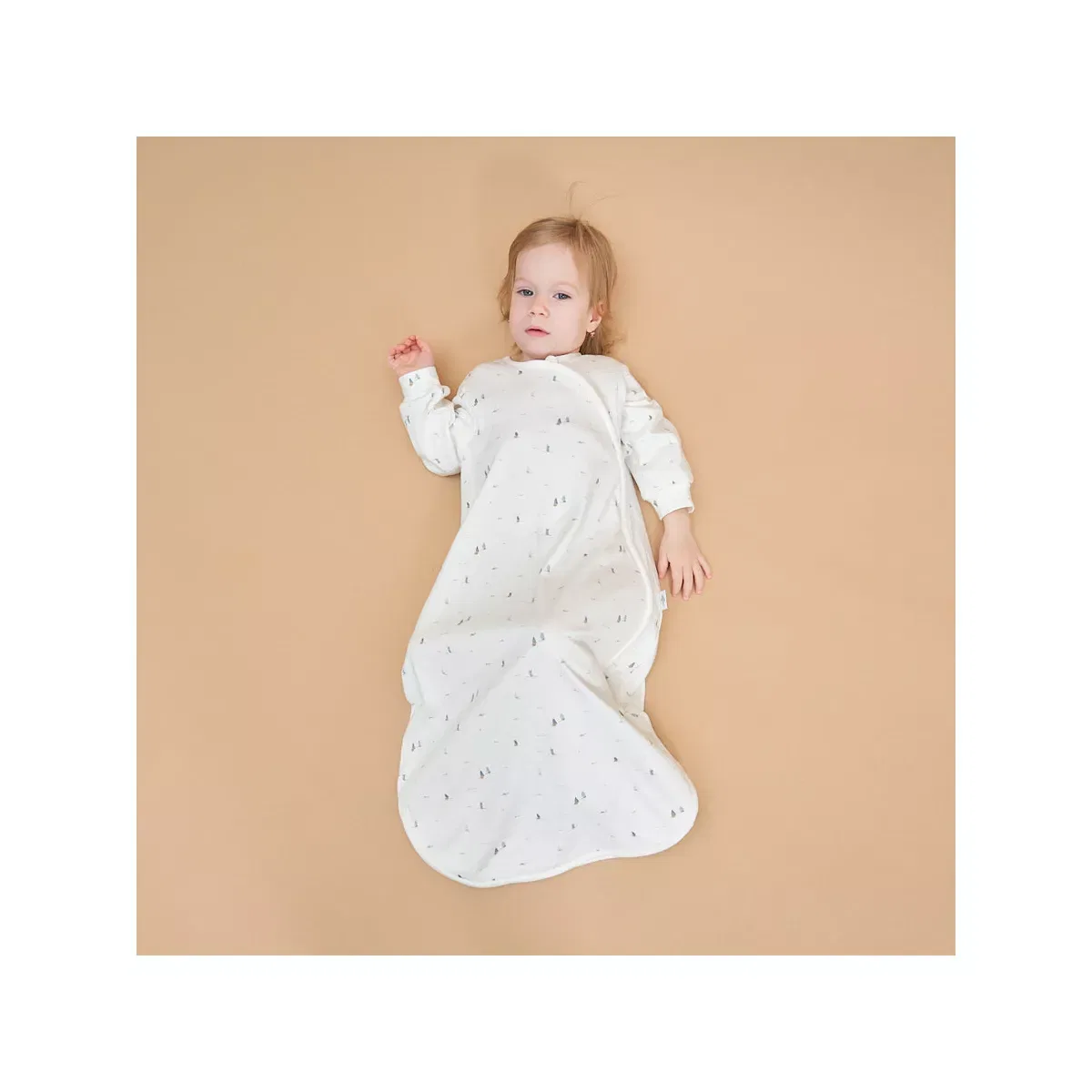 Детский спальный мешок из пима-хлопка с двусторонней молнией Laimi Bloom Sailboat, White