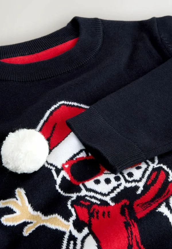 Рождественский свитер Next, Navy Blue Football Snowman — фото 2