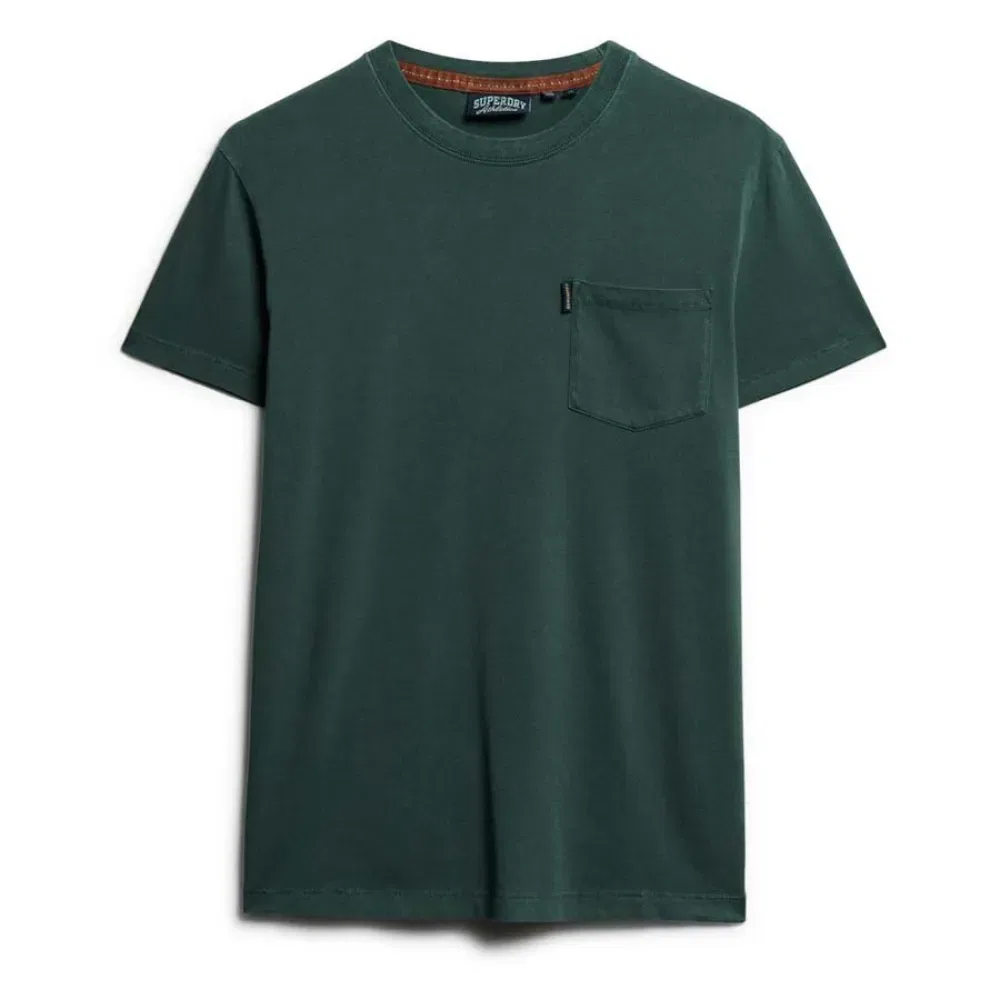 Футболка с карманом Essential Washed Superdry, зеленый