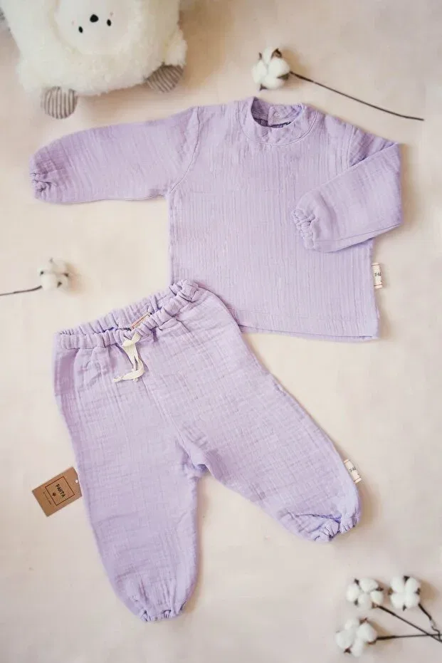 Детские свитшот для девочек хлопковый Pahta, Lilac — фото 2
