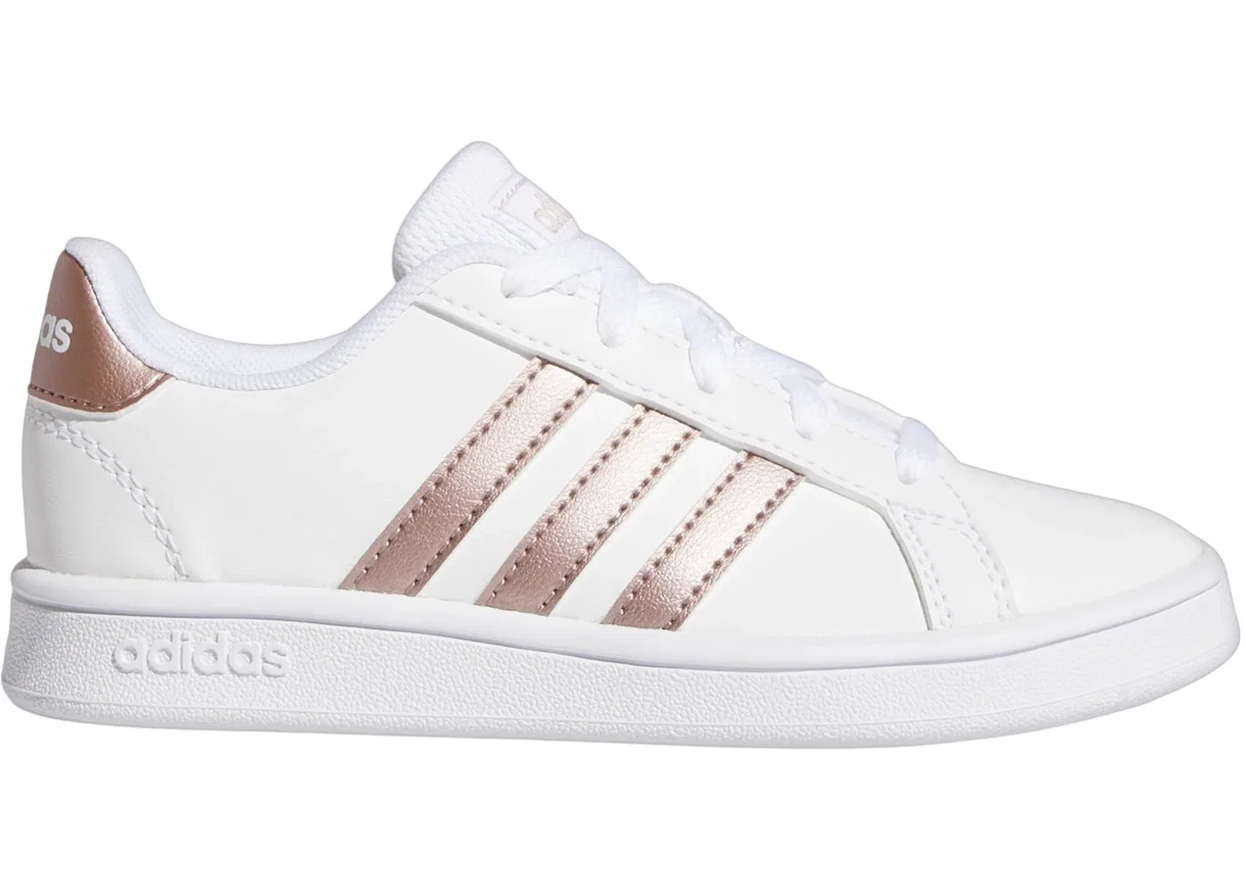 Детские кроссовки с длинным шнурком Adidas Grand Court Adidas, Cloud White/Grey/Light Granite
