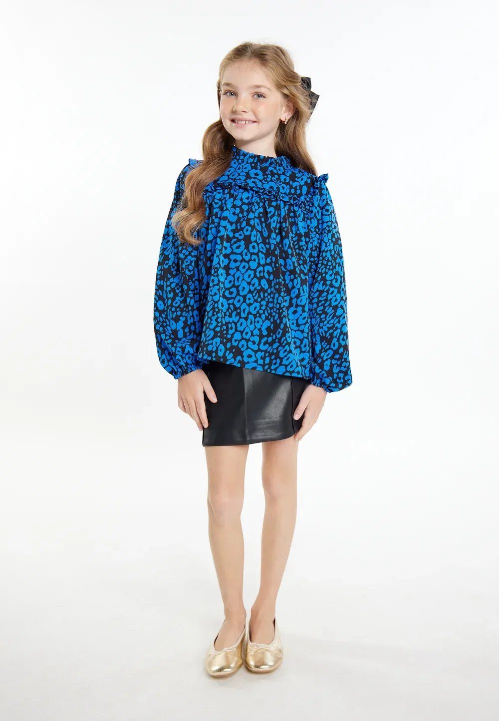 Блуза Faina, Blau Schwarz