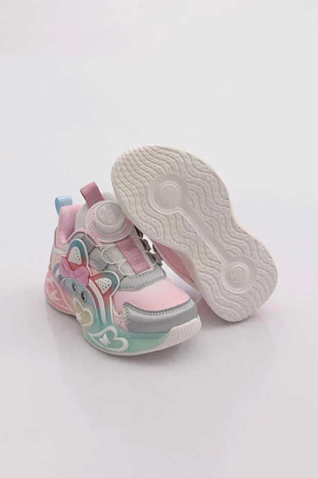 Детские кроссовки для девочек с подсветкой Marco Kids, Silver — фото 4