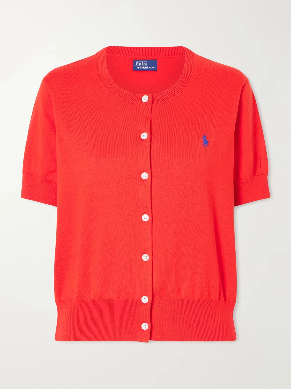 Кардиган из хлопковой смеси с вышитым логотипом Polo Ralph Lauren, красный