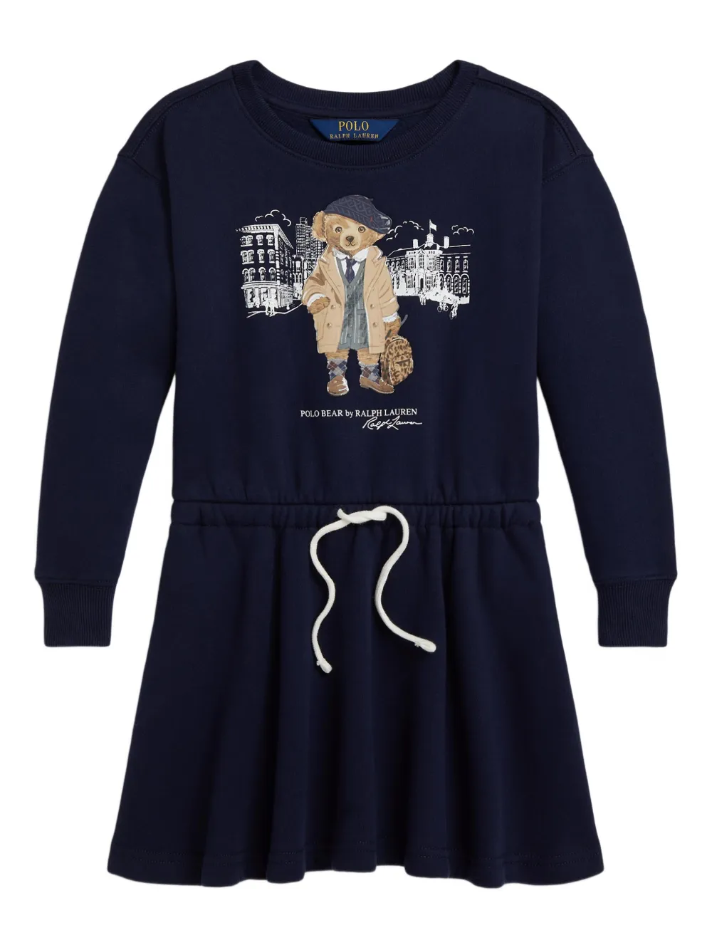 

Платье с кулиской и принтом POLO RALPH LAUREN KIDS, синий