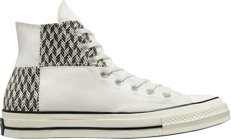 

Кроссовки Converse Chuck 70 High Herringbone Patchwork, кремовый, Бежевый, Кроссовки Converse Chuck 70 High Herringbone Patchwork, кремовый