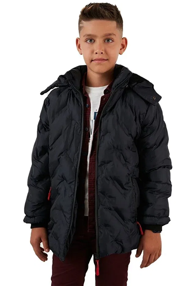 Детское пальто для девочек с принтом Lifeformoda, Navy Blue