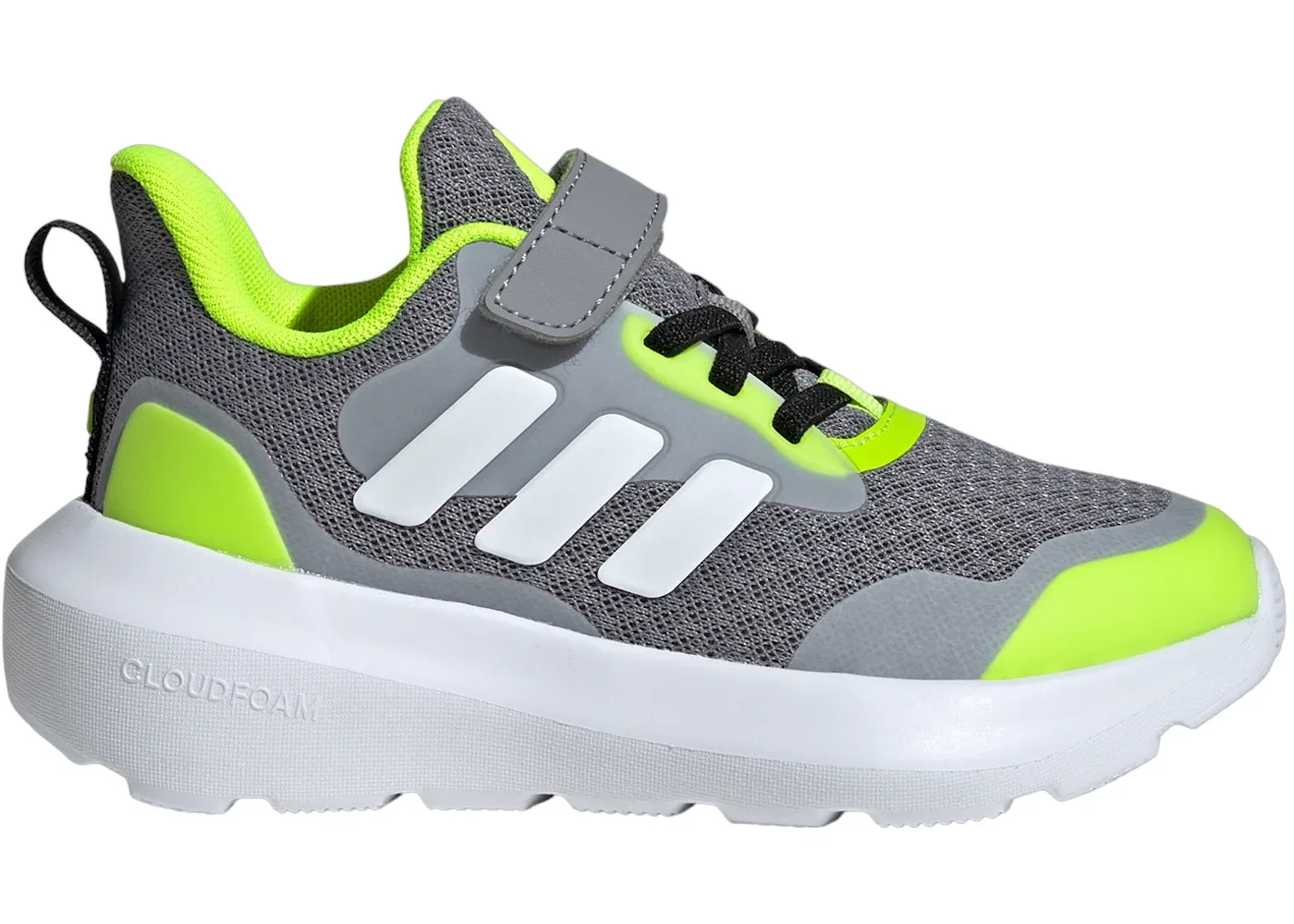 Детские кроссовки с шнуровкой Adidas Fortarun 3, Grey Three Cloud White Lucid Lemon