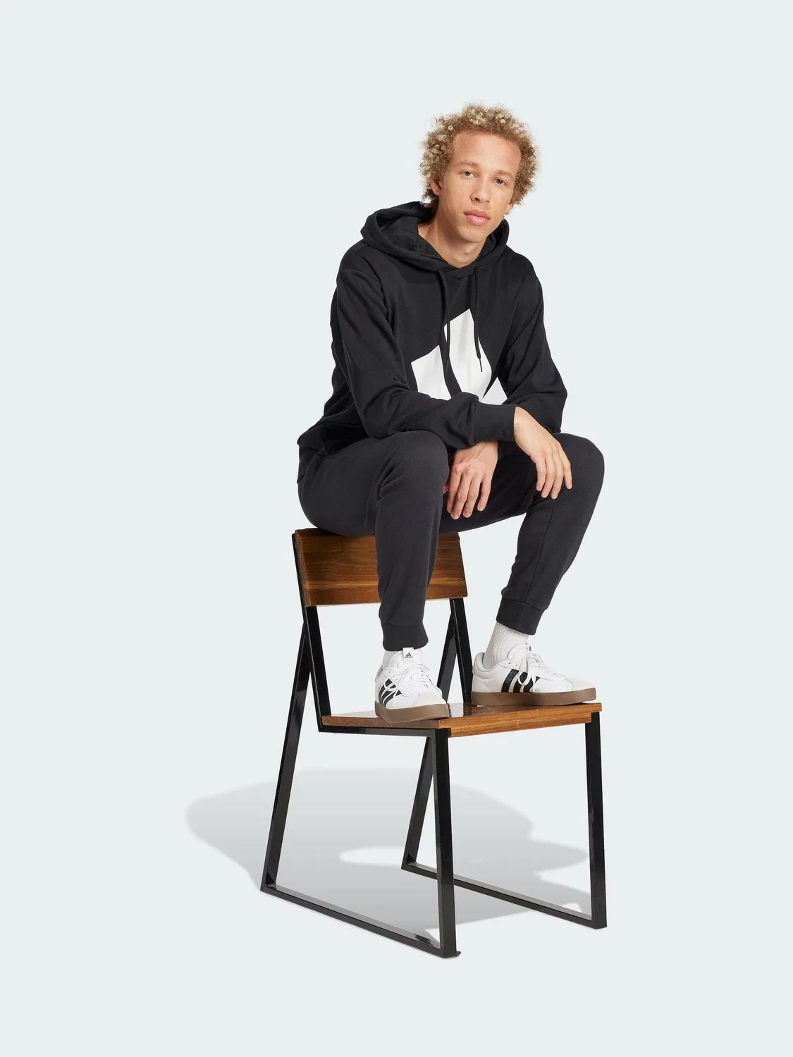 Худи из французского трикотажа, Essentials Big Logo adidas, черный — фото 3