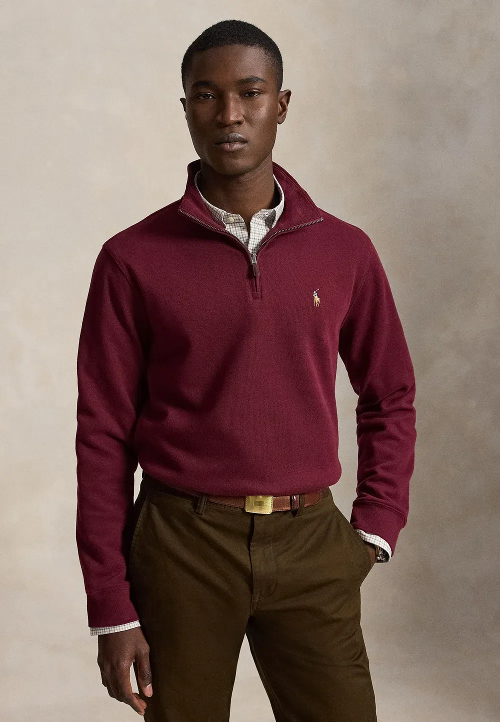 Толстовка с застежкой-молнией до середины груди Polo Ralph Lauren, Classic Wine