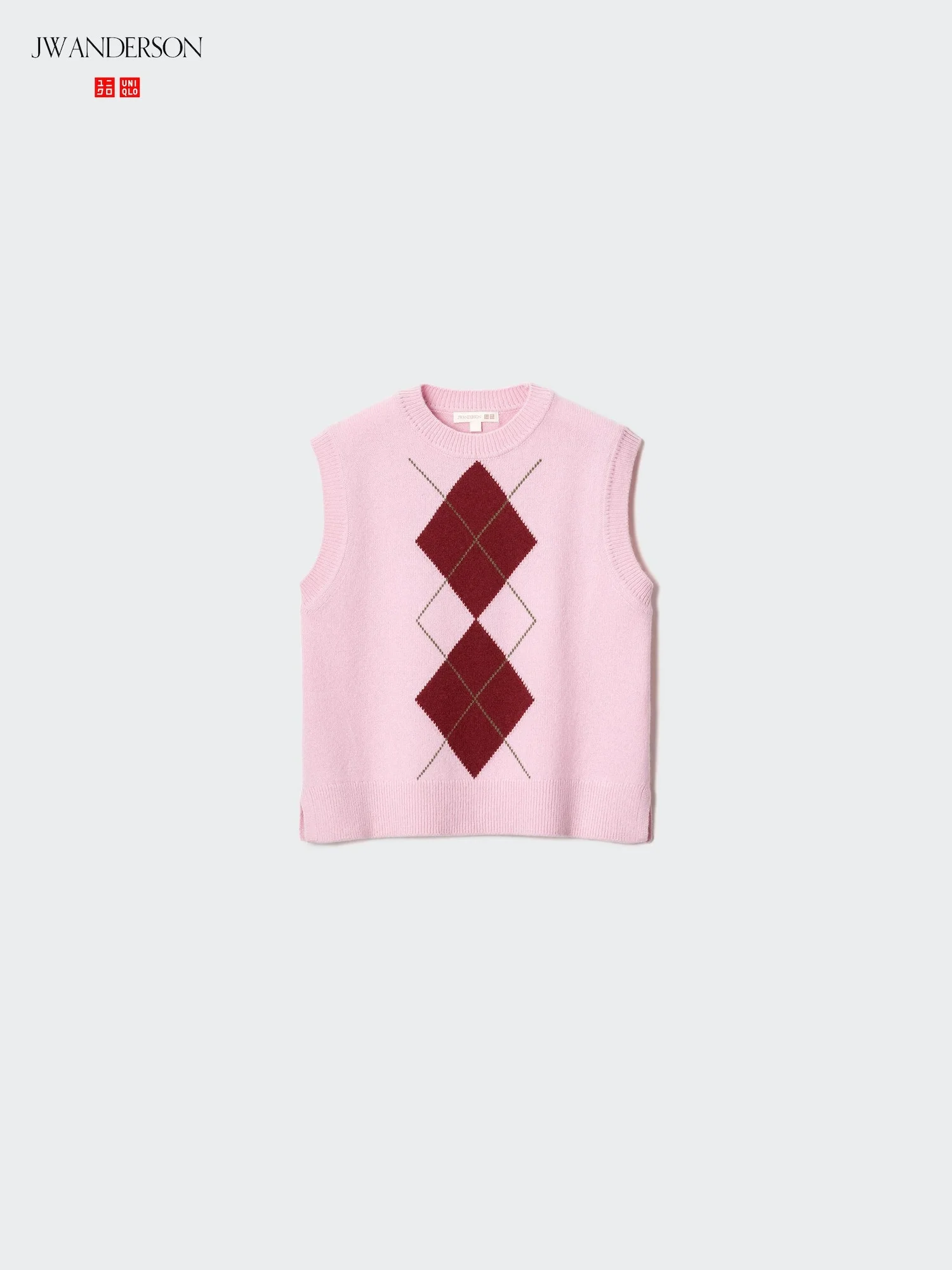 Жилет Uniqlo and JW Anderson Wool Cashmere Crew Neck, 11 розовый — фото 3