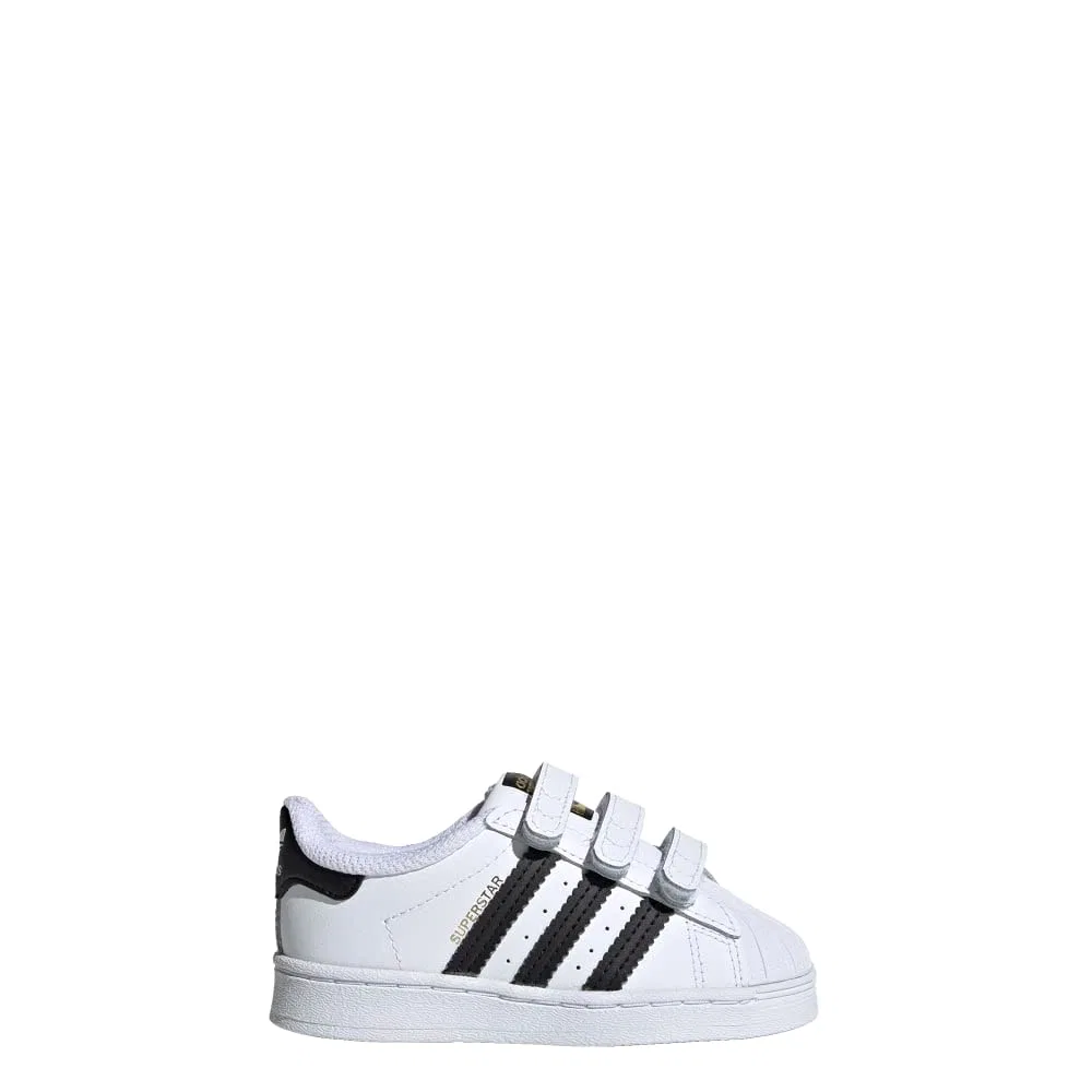 Детские кроссовки для мальчиков на липучках Superstar Cloudfoam Adidas Originals, White Black White — фото 2