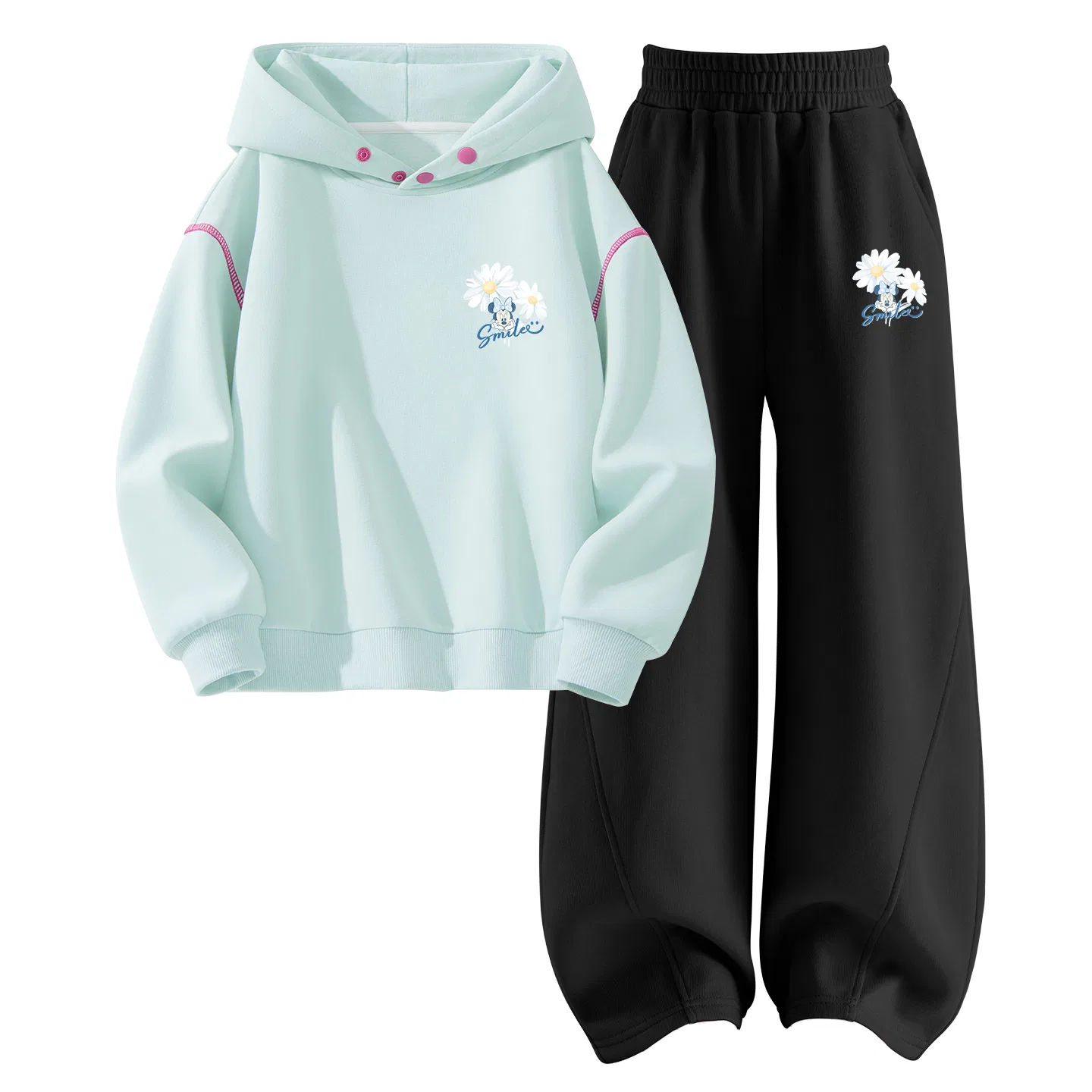 Детский комплект спортивной одежды с капюшоном, с принтом, Disney, Clearwater Blue/Black