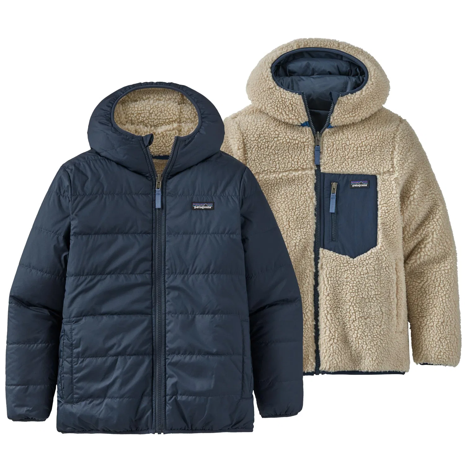 Детское утепленное худи с капюшоном двустороннее Reversible Ready Freddy Patagonia, New Navy