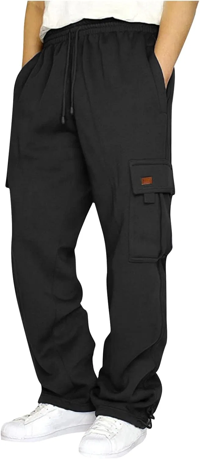 Мужские мешковатые спортивные штаны карго с эластичным поясом, Qcrdz01-Black
