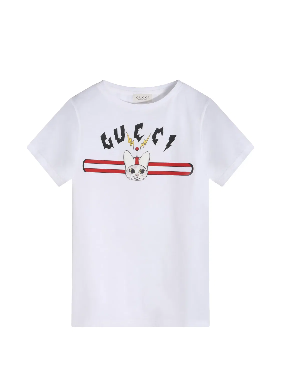 Футболка с графичным принтом Gucci Kids, белый