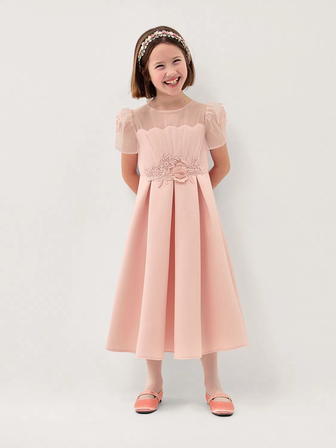 Платье с цветочной вышивкой Monsoon Pink