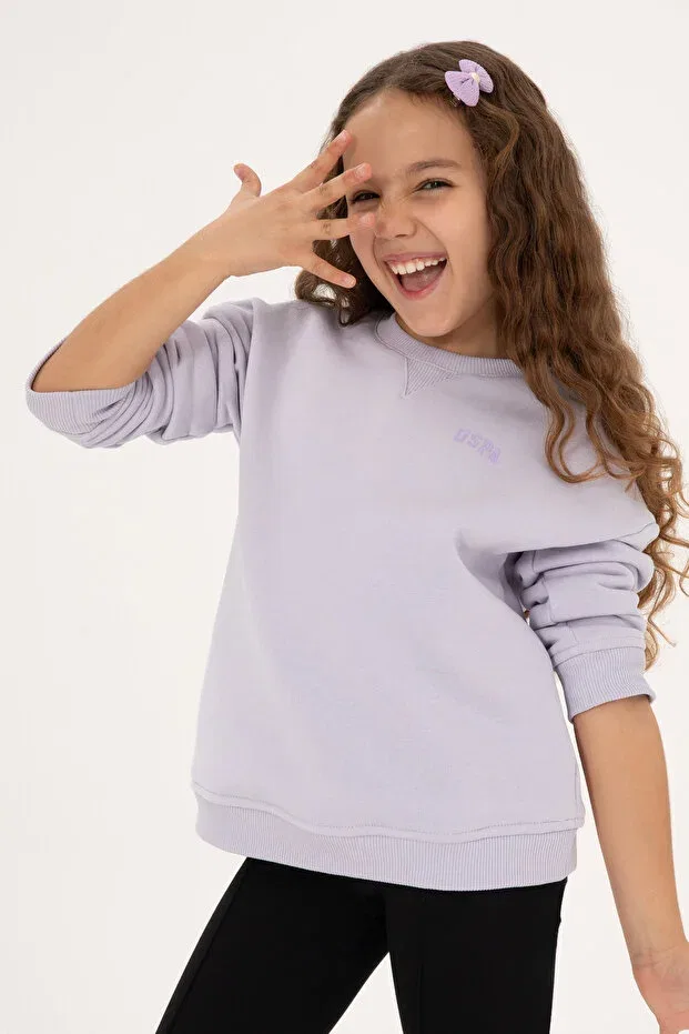 Детские свитшот для девочек с начесом U.S. Polo Assn., Lilac