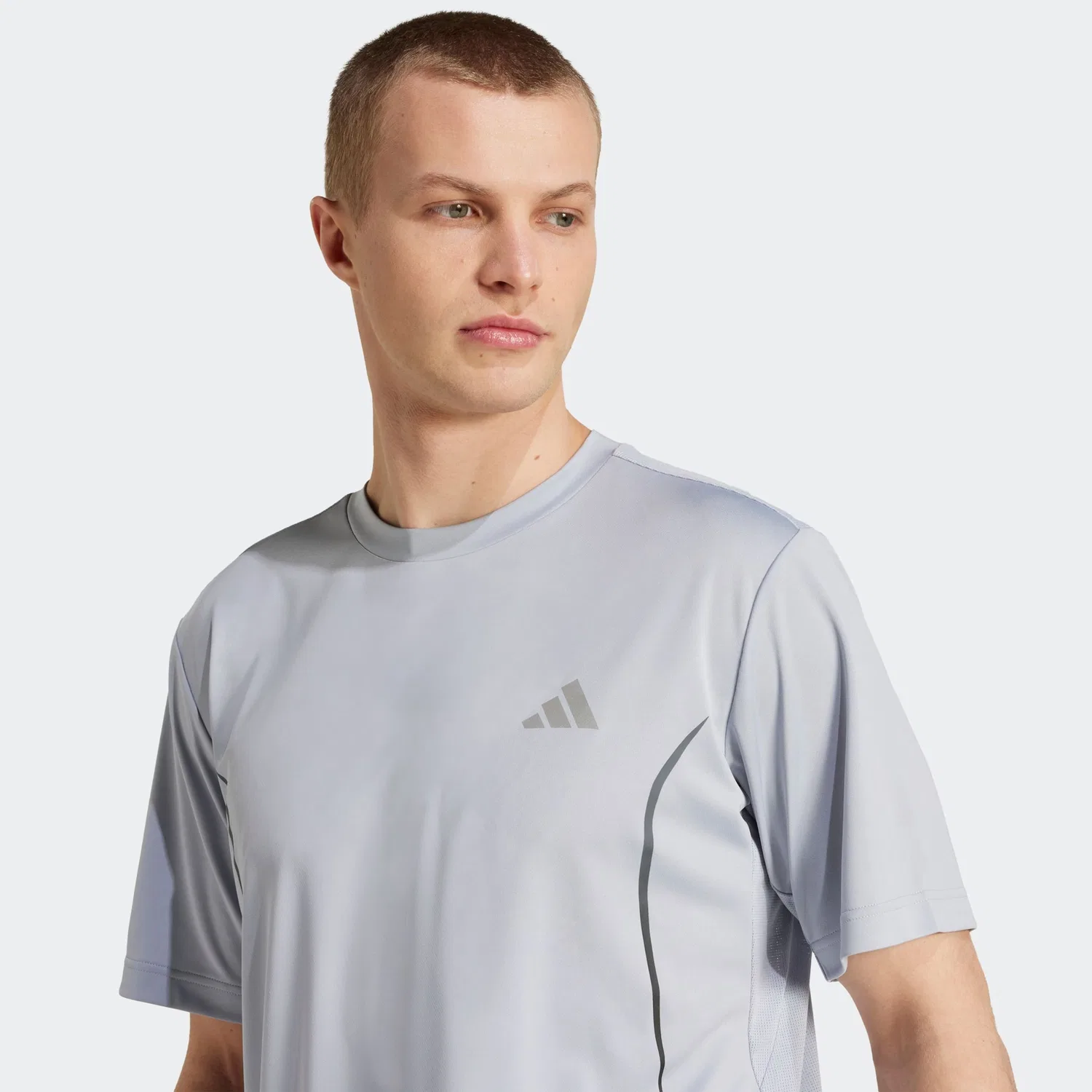 Мужская футболка с круглым вырезом Adidas Performance, Halo Silver — фото 3