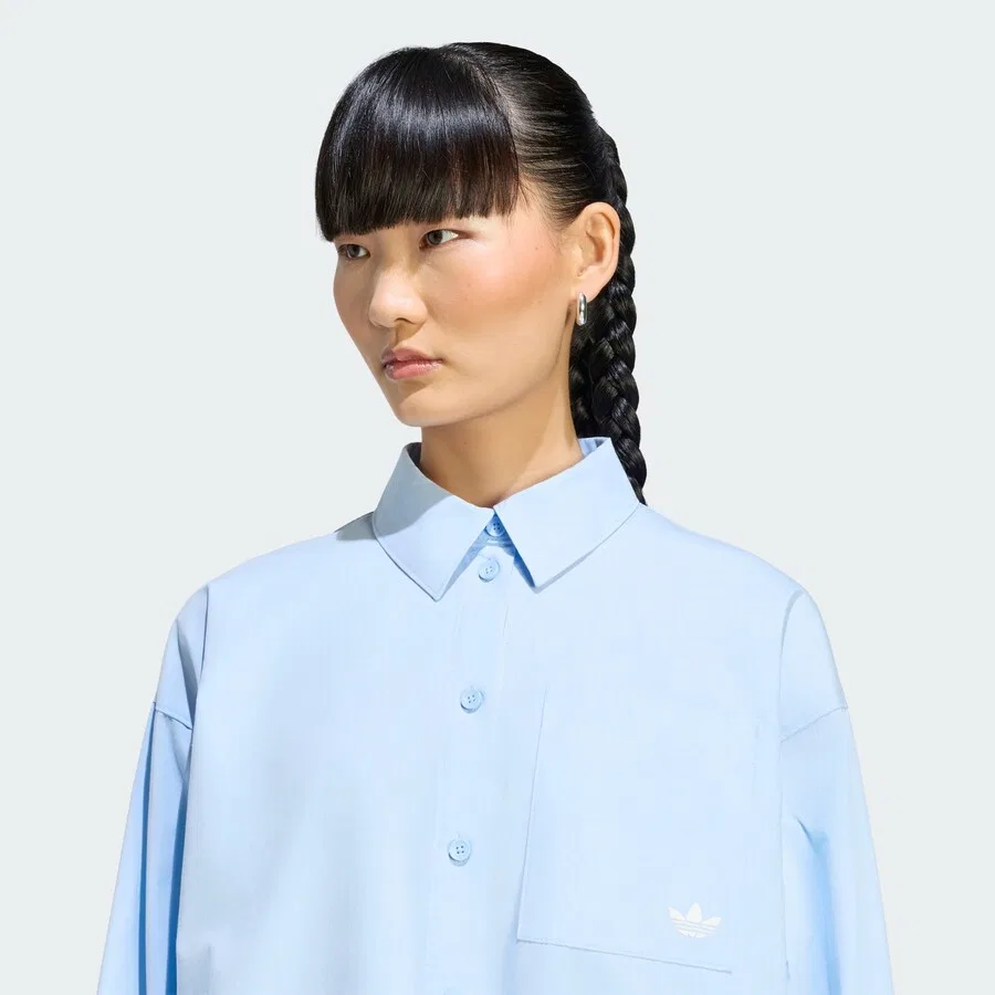 Блузка ADIDAS ORIGINALS светло-голубого цвета — фото 3