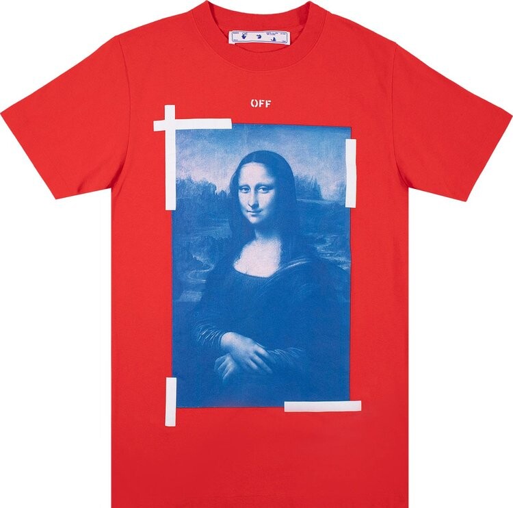 

Футболка Off-White Monalisa Slim Tee 'Firey Red', красный