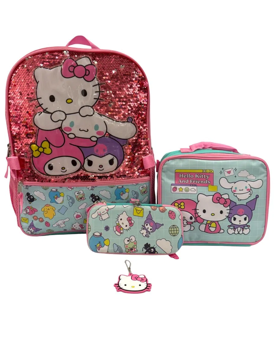 Детский набор рюкзака Hello Kitty с ланч-боксом и пеналом Accessory Innovations, Blue/Red