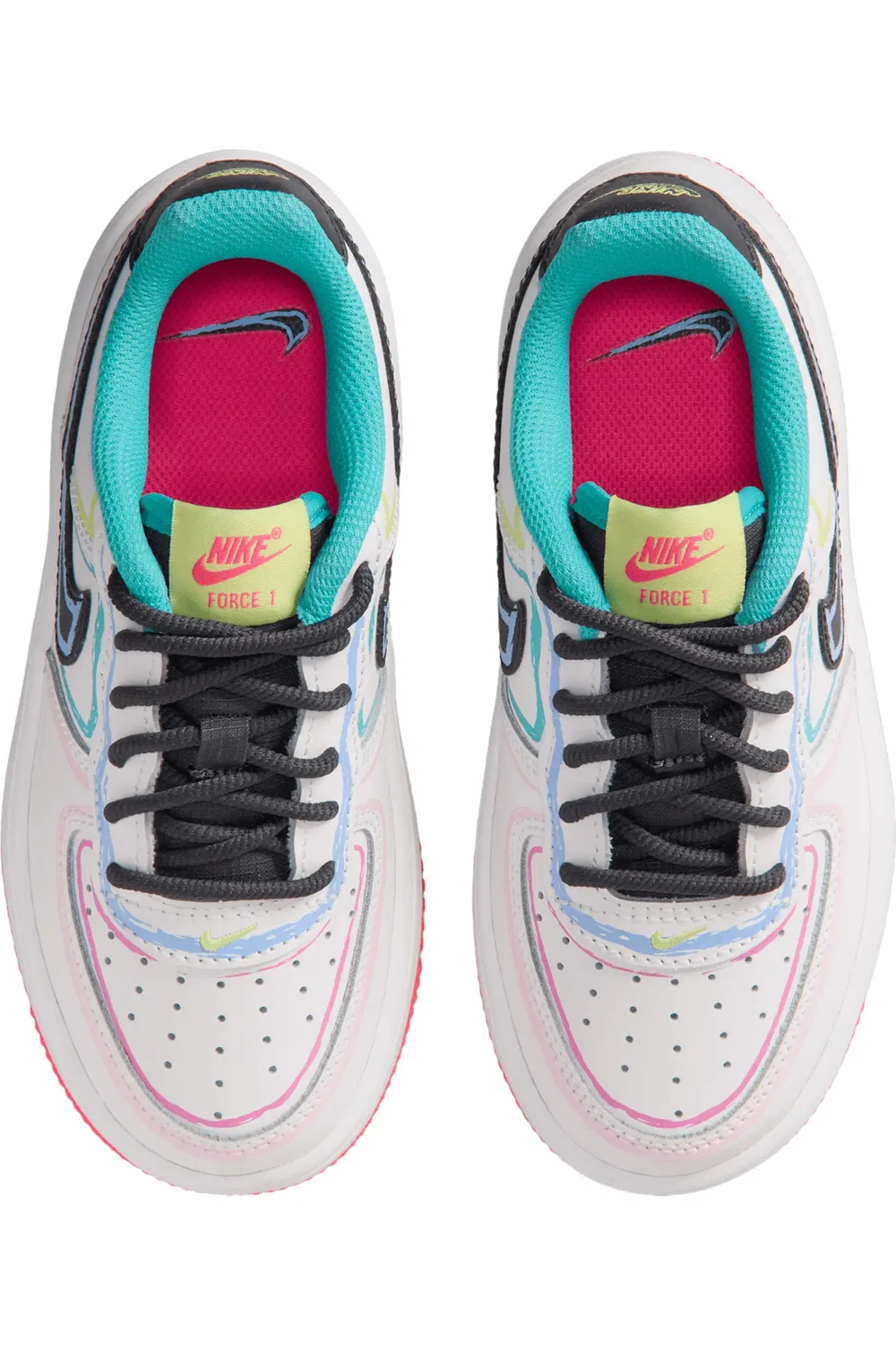 Кроссовки детские баскетбольные Force 1 Nike, White/Pink/Dusty Cactus — фото 4