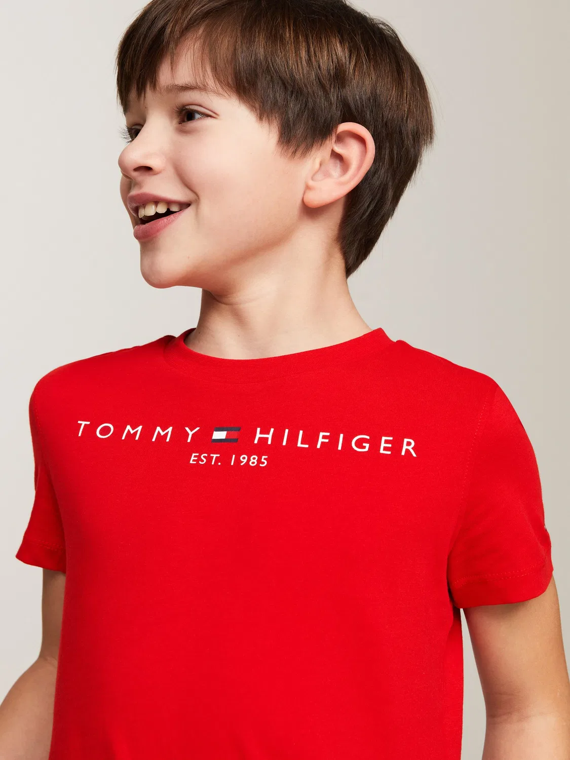 Футболка с круглым вырезом, повседневная Tommy Hilfiger, красный — фото 4