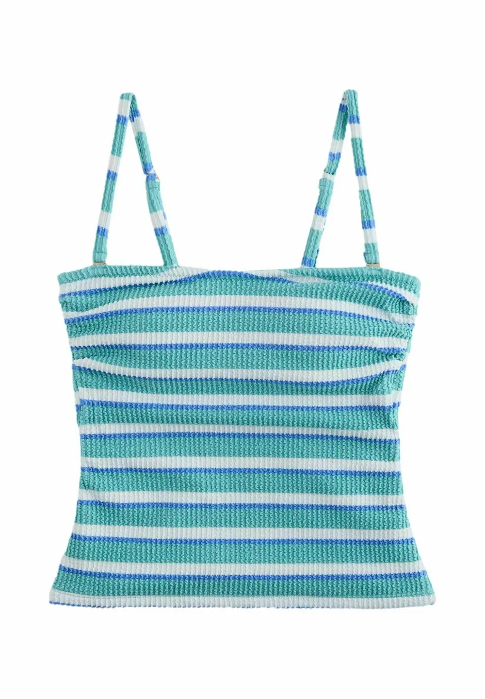 Верхняя часть бикини-бандо Next, Aqua Blue/White Crinkle Stripe