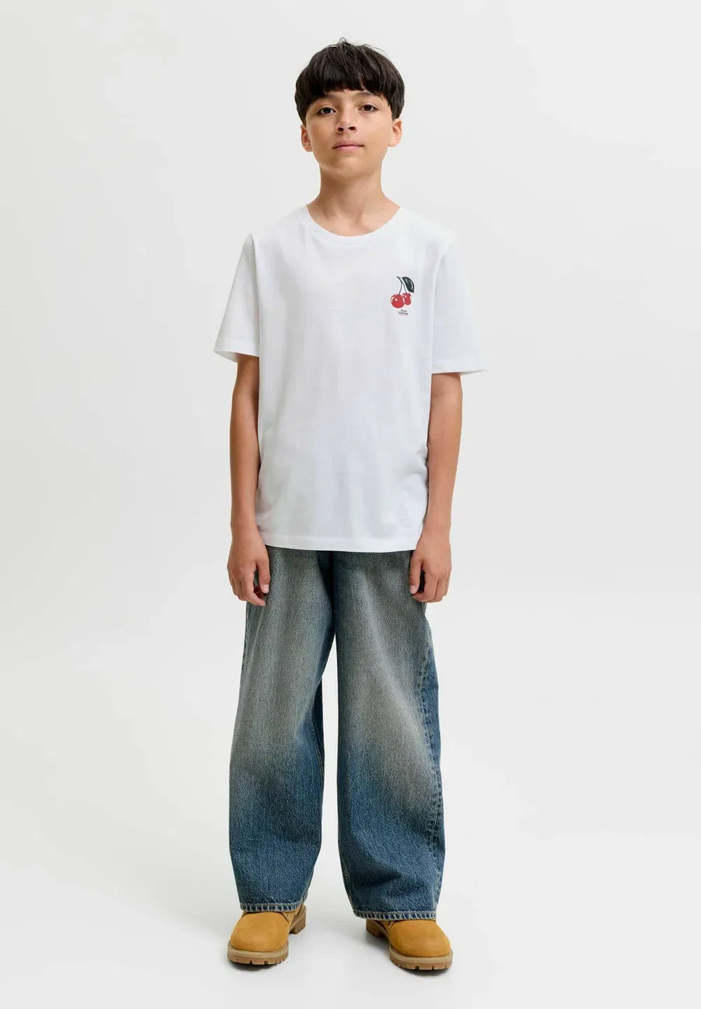Футболка для мальчиков - футболка с принтом Jack & Jones Junior, Bright White