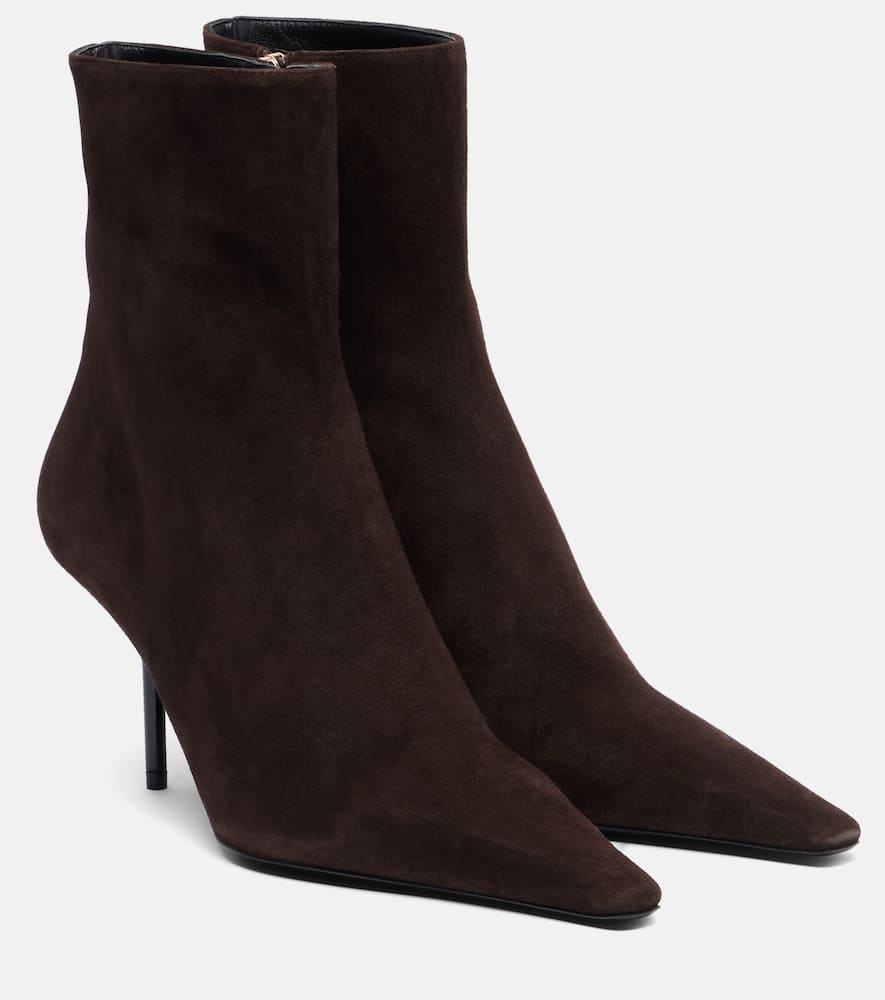 Острые замшевые ботинки Pointy 75 Victoria Beckham, Chocolate Brown