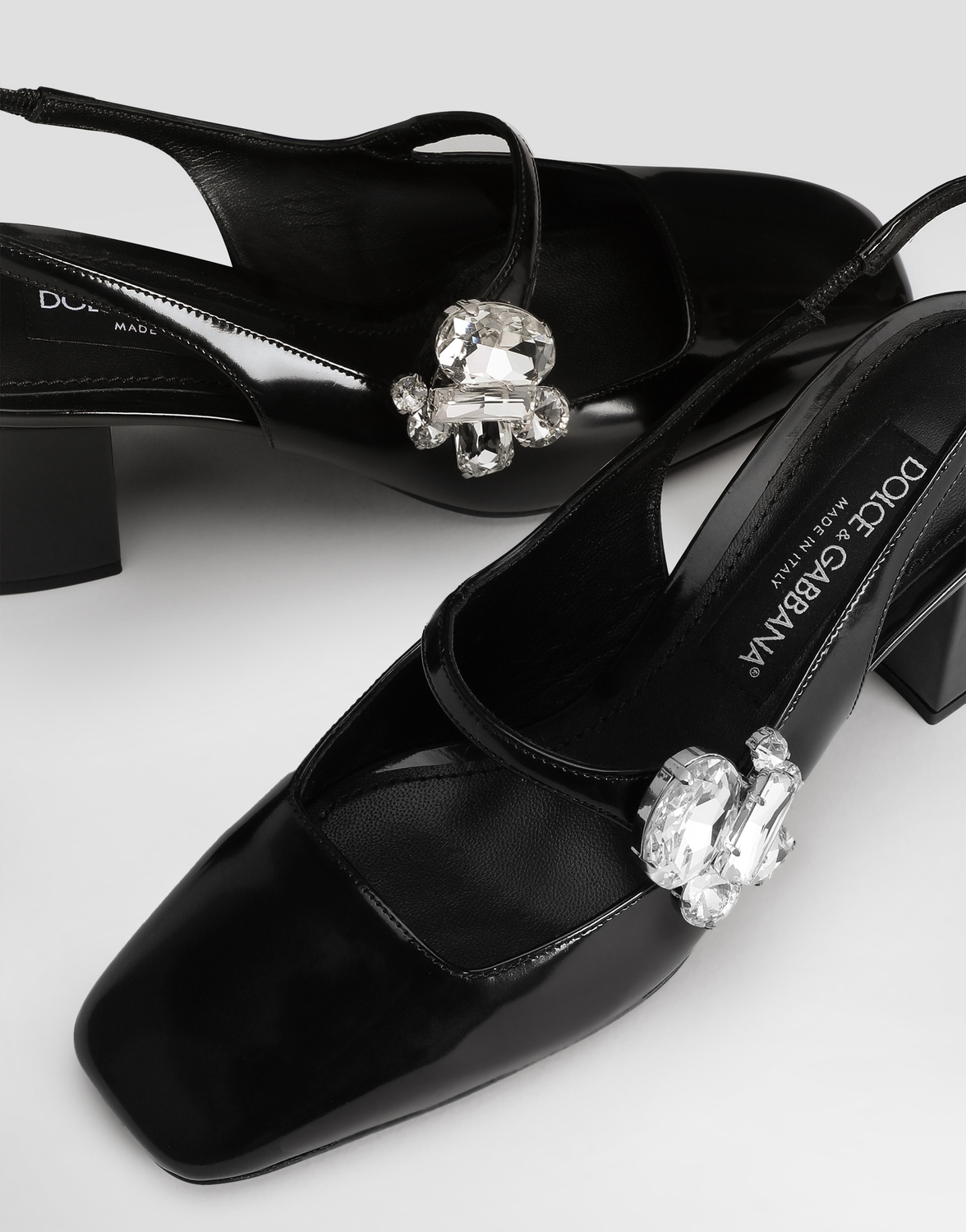 Лакированные кожаные босоножки с ремешком на пятке Dolce & Gabbana, черный — фото 4