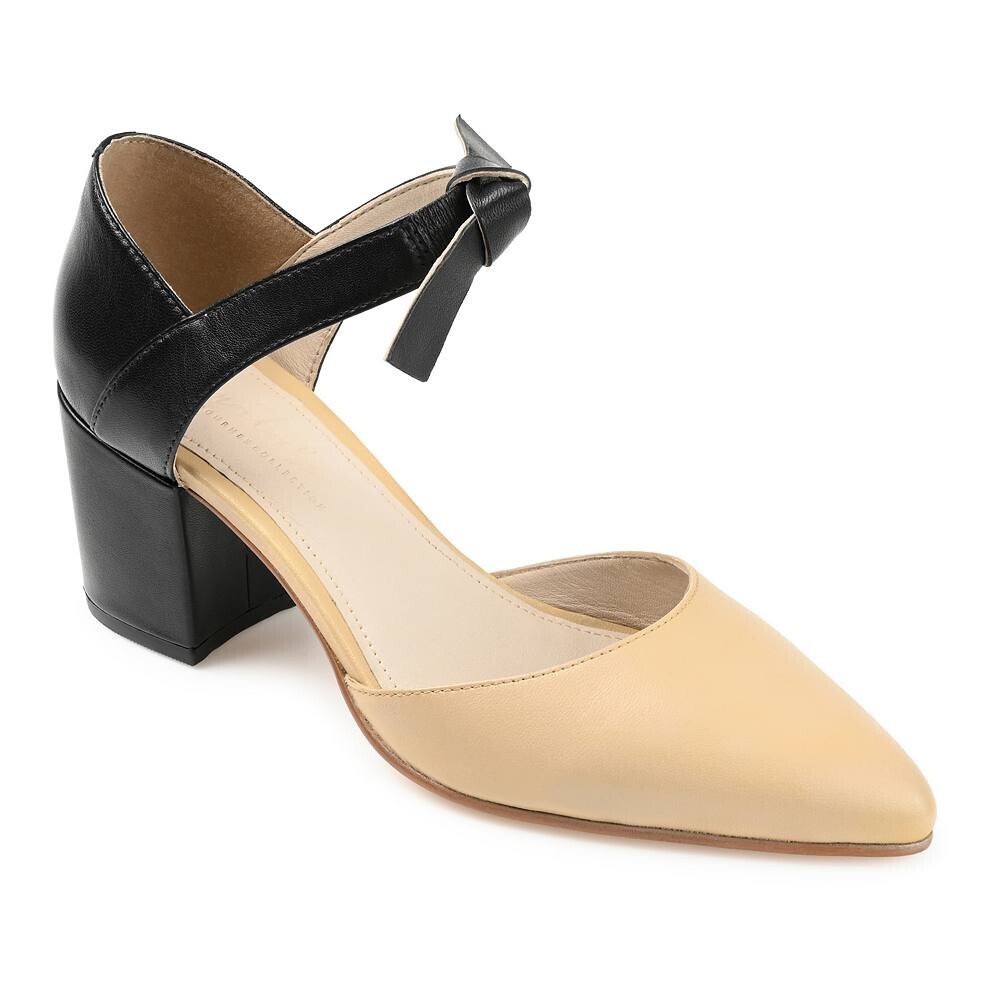 

Женские туфли Journee Signature из натуральной кожи Tru Comfort с пенопластом Camille Heels, цвет Black Tan