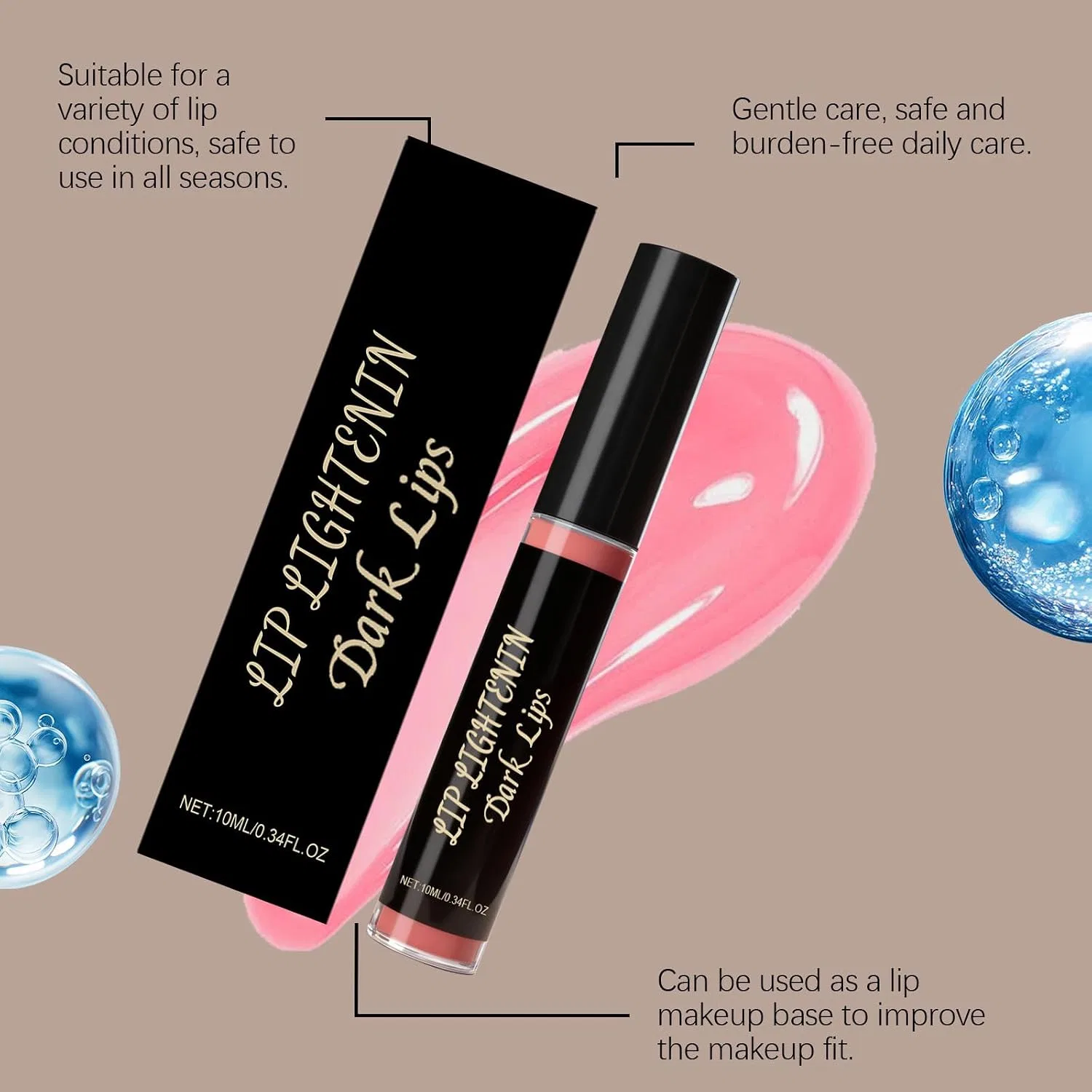 Масло для губ Pink Moisturising Lip Oil Raevior, 2 шт, 10 мл, Розовый — фото 3