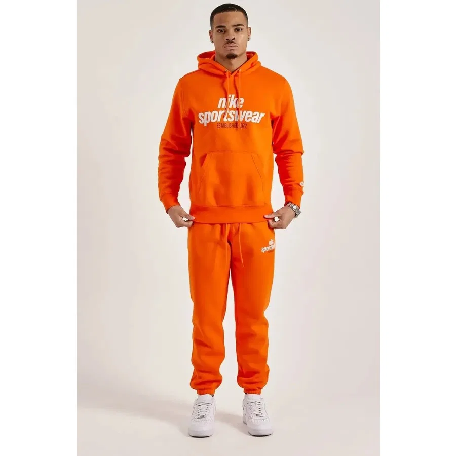Мужской свитшот с капюшоном с длинным рукавом Sportswear Club BB GFX Nike, Оранжевый — фото 4