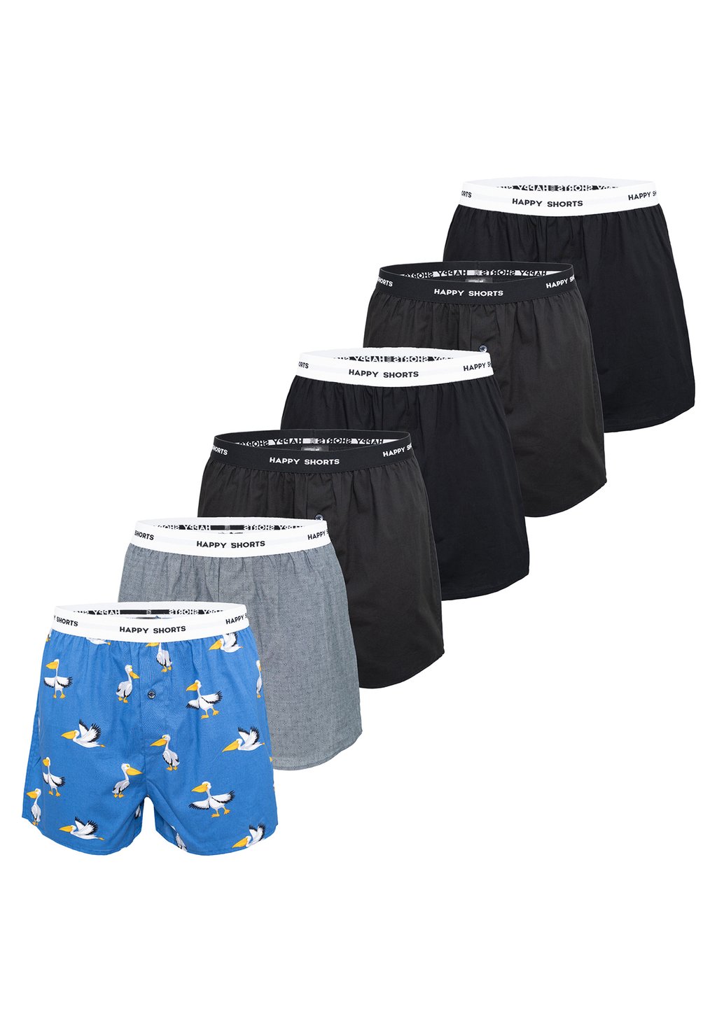 

Шорты-боксеры 6-PACK MIX Happy Shorts, мультиколор