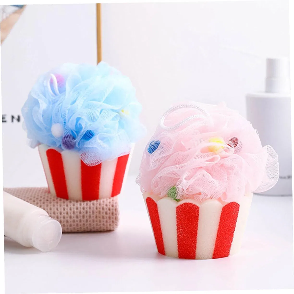 Мочалка для душа Ice Cream, 4 шт, Minkissy, 13x13x13 см — фото 4