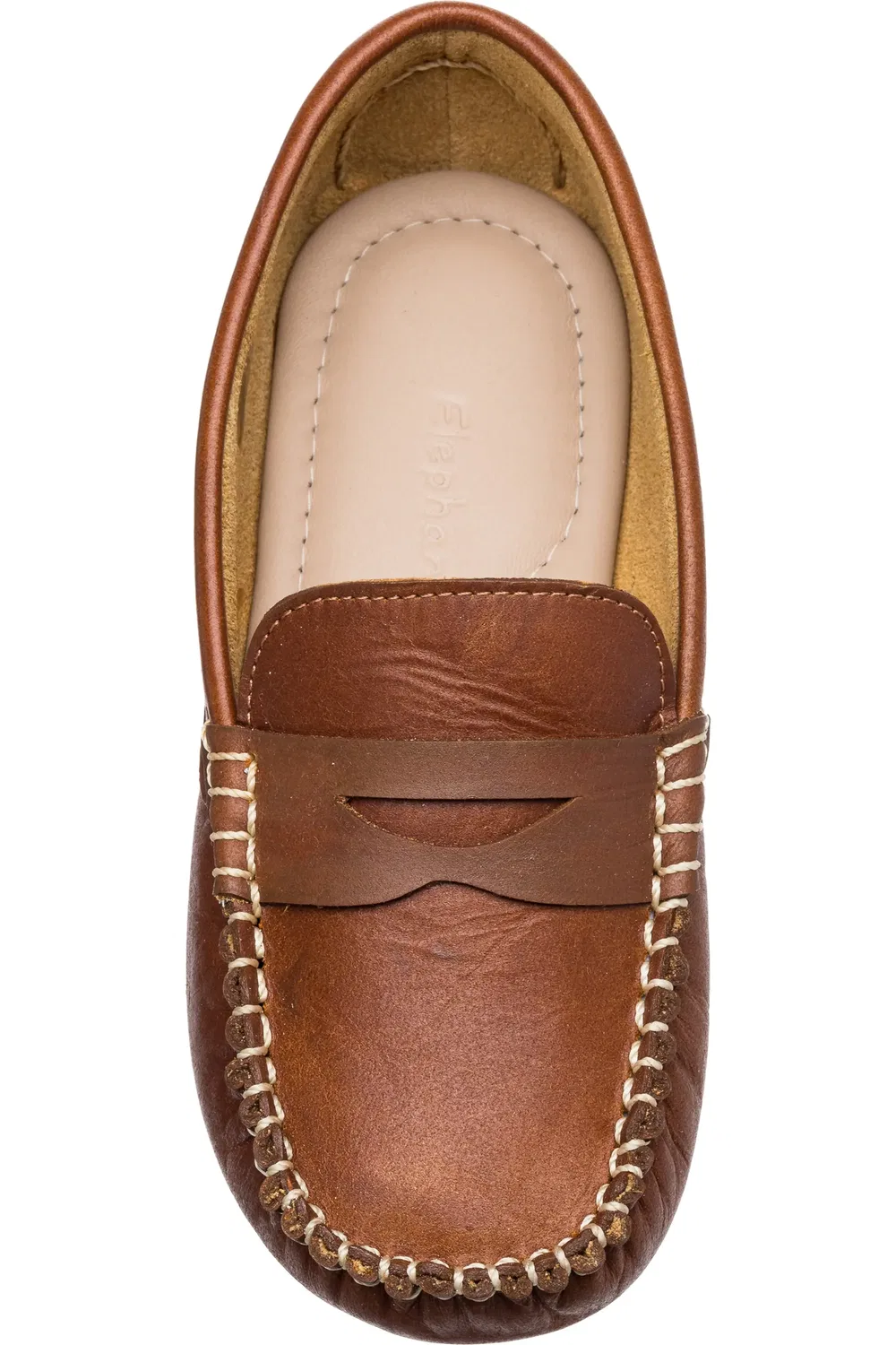 Детские лоферы slip-on кожаные Logan Driver Elephantito, Natural — фото 3